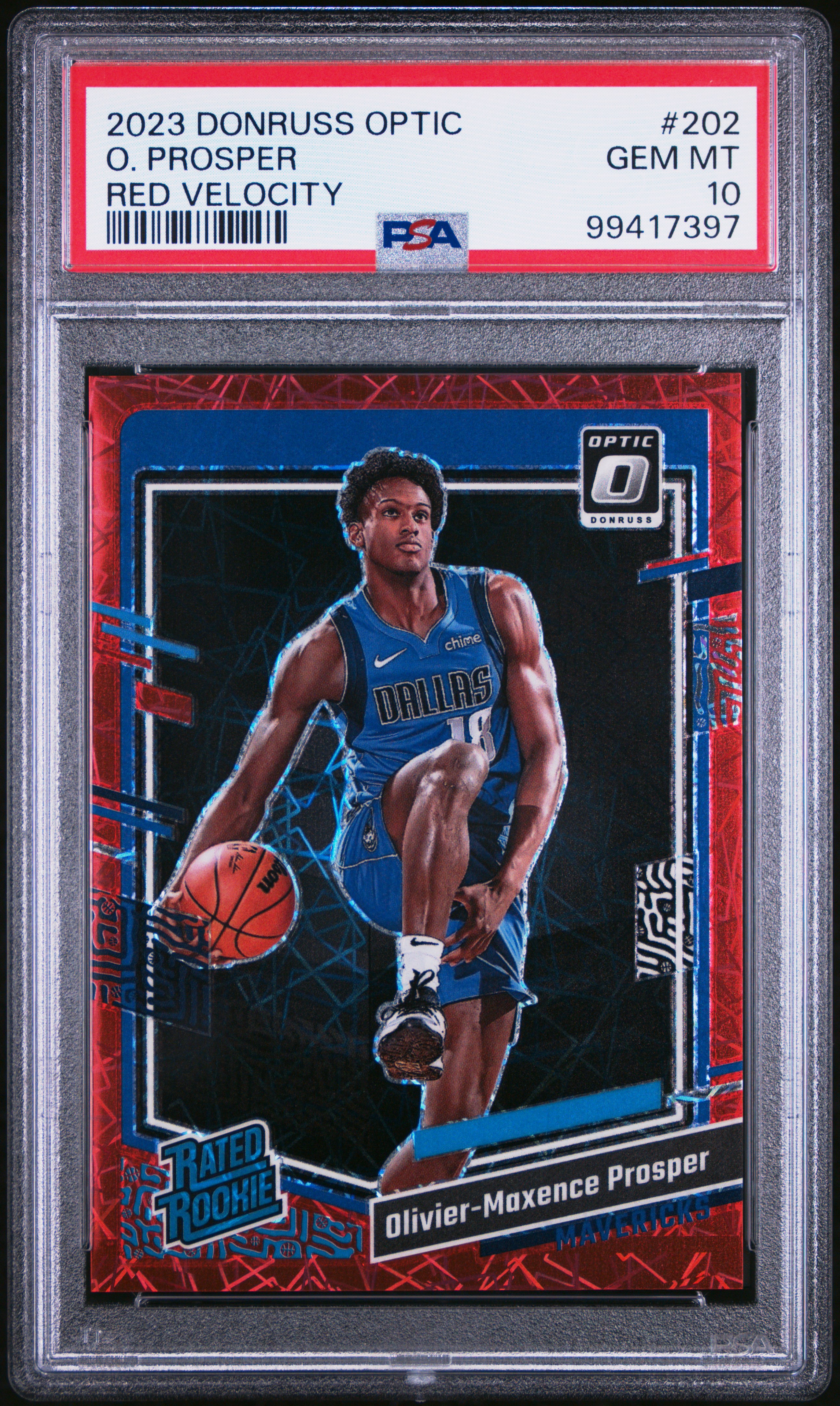 2023 Panini Donruss Optic O. Prosper #202 (Red Velocity) Gem Mt 10 front