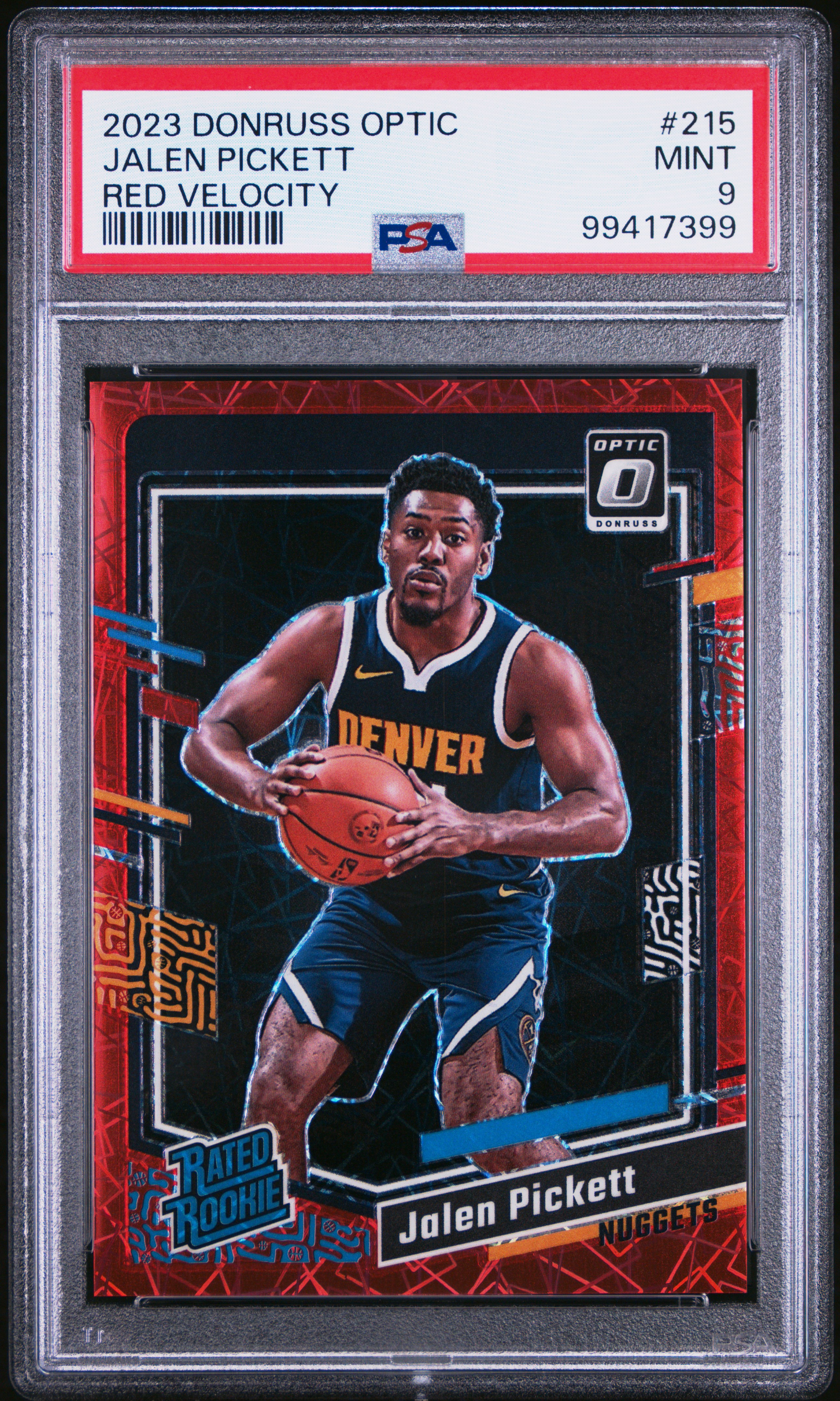 2023 Panini Donruss Optic Jalen Pickett #215 (Red Velocity) Mint 9 front
