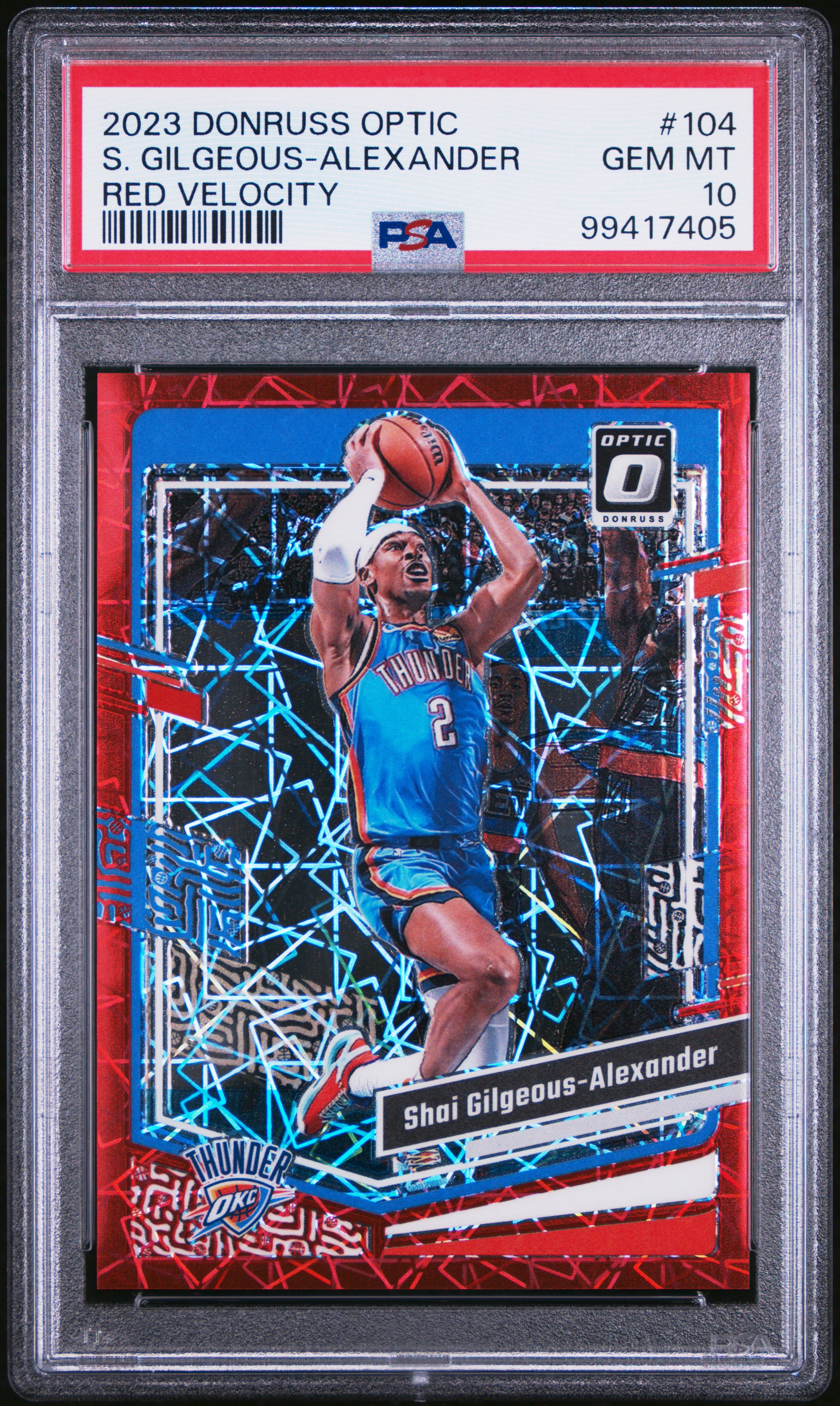 2023 Panini Donruss Optic S. Gilgeous-Alexander #104 (Red Velocity) Gem Mt 10 front