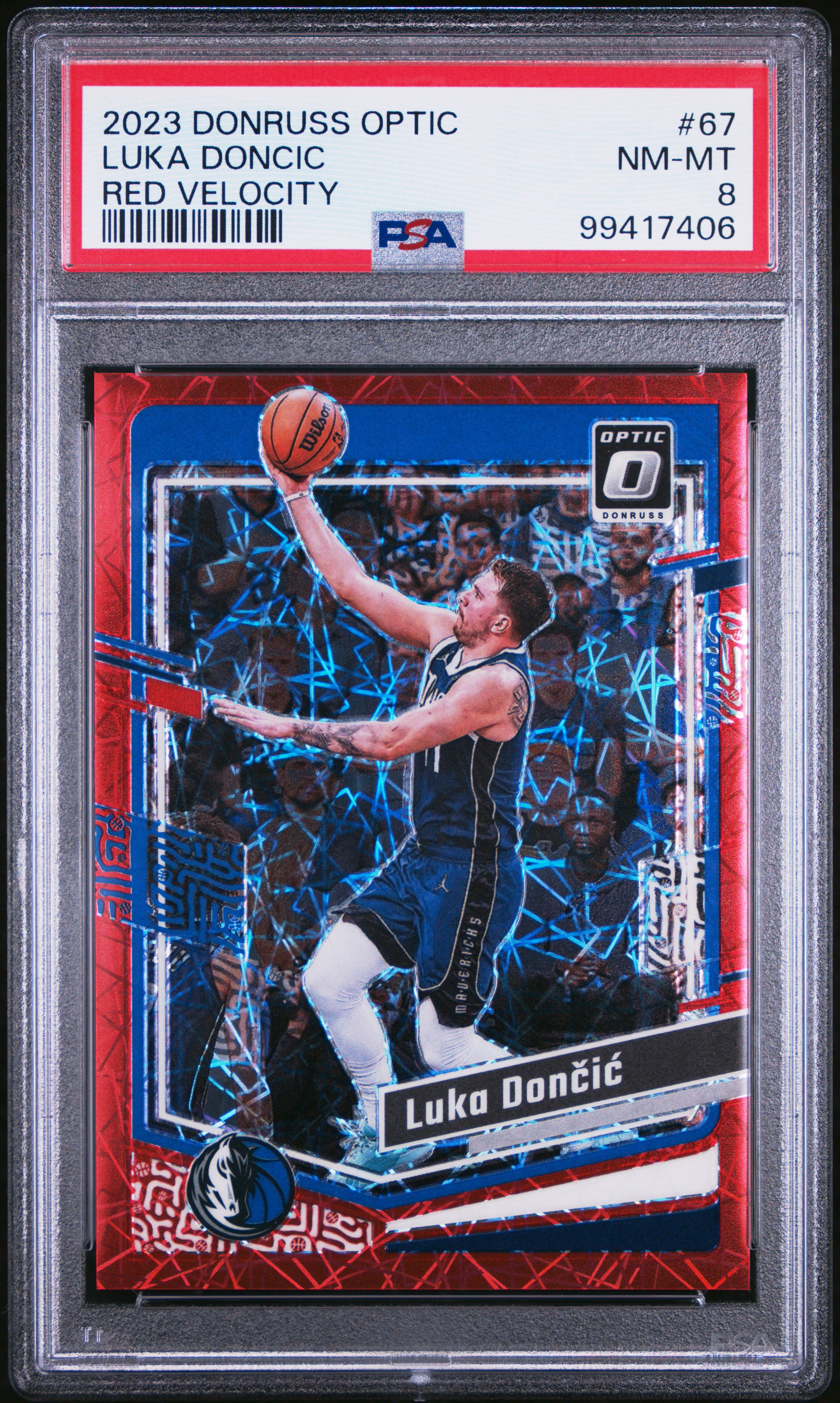 2023 Panini Donruss Optic Luka Doncic #67 (Red Velocity) Nm-Mt 8 front