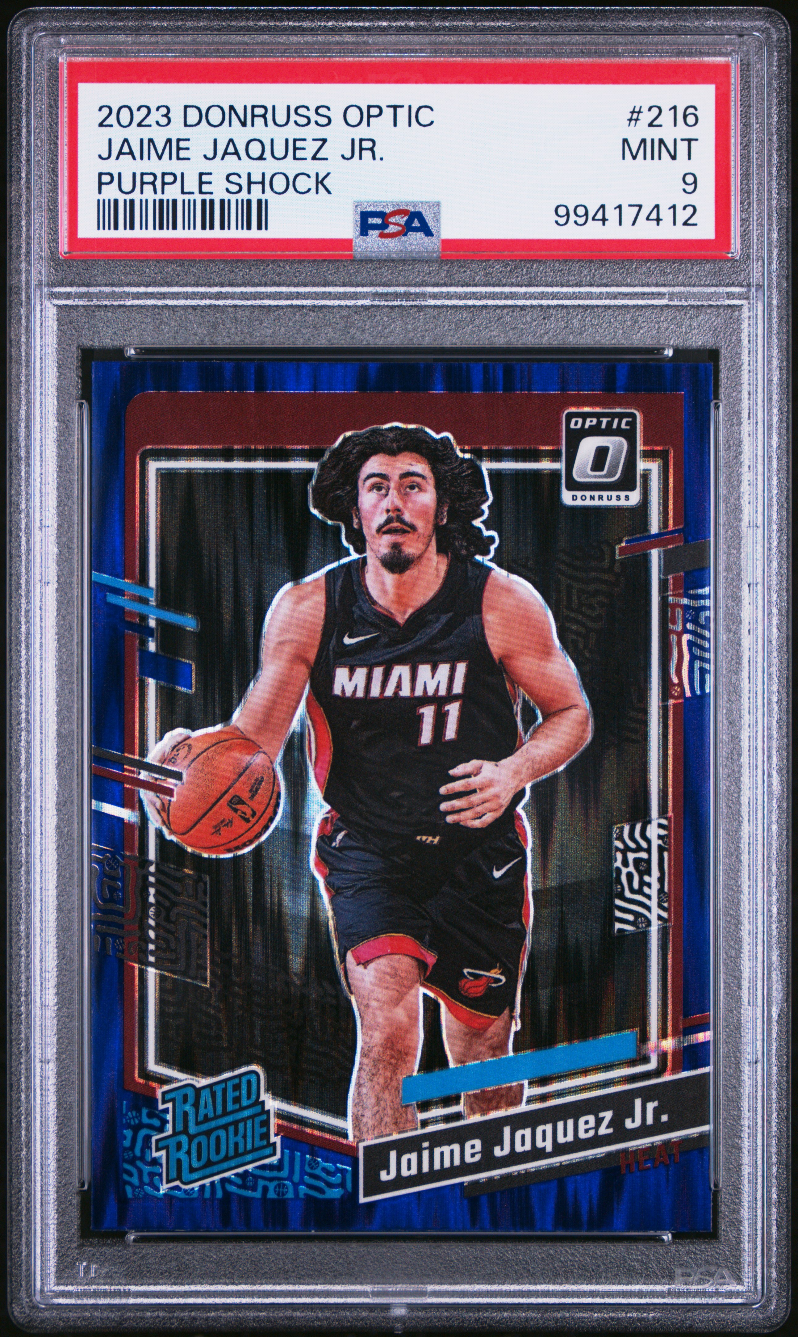 2023 Panini Donruss Optic Jaime Jaquez Jr. #216 (Purple Shock) Mint 9 front