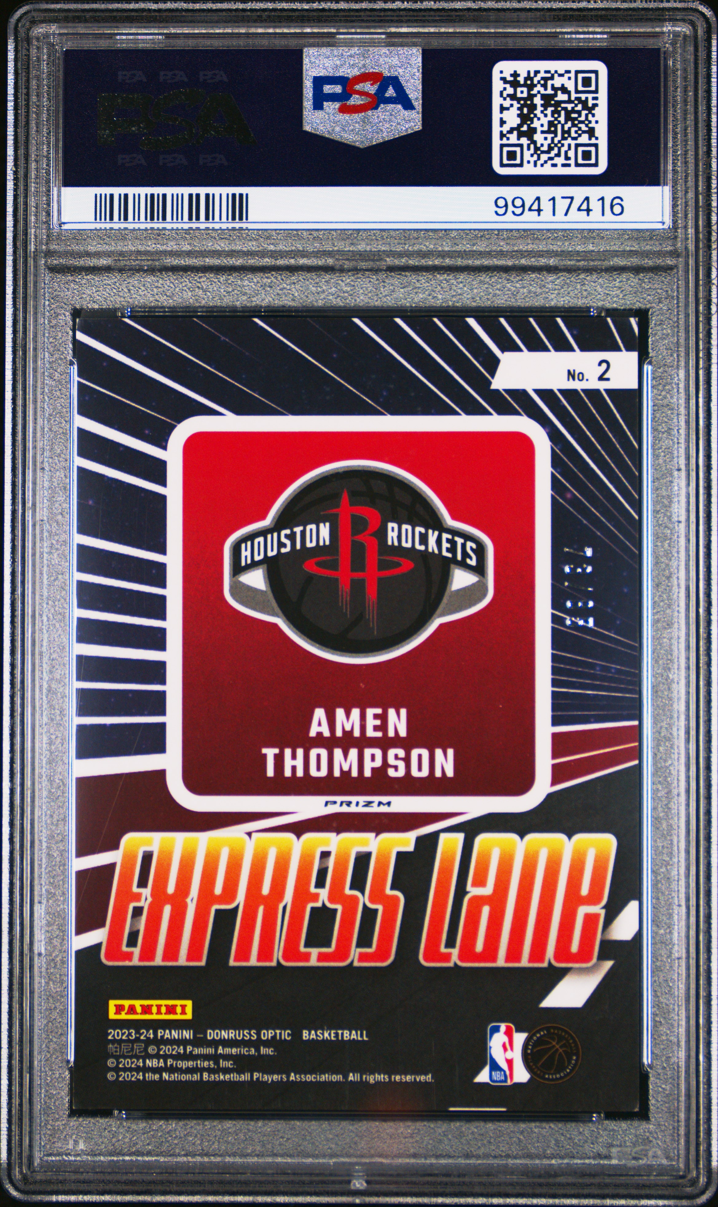 2023 Panini Donruss Optic Express Lane Amen Thompson #2 (Express Lane-Blue) Nm-Mt 8 back