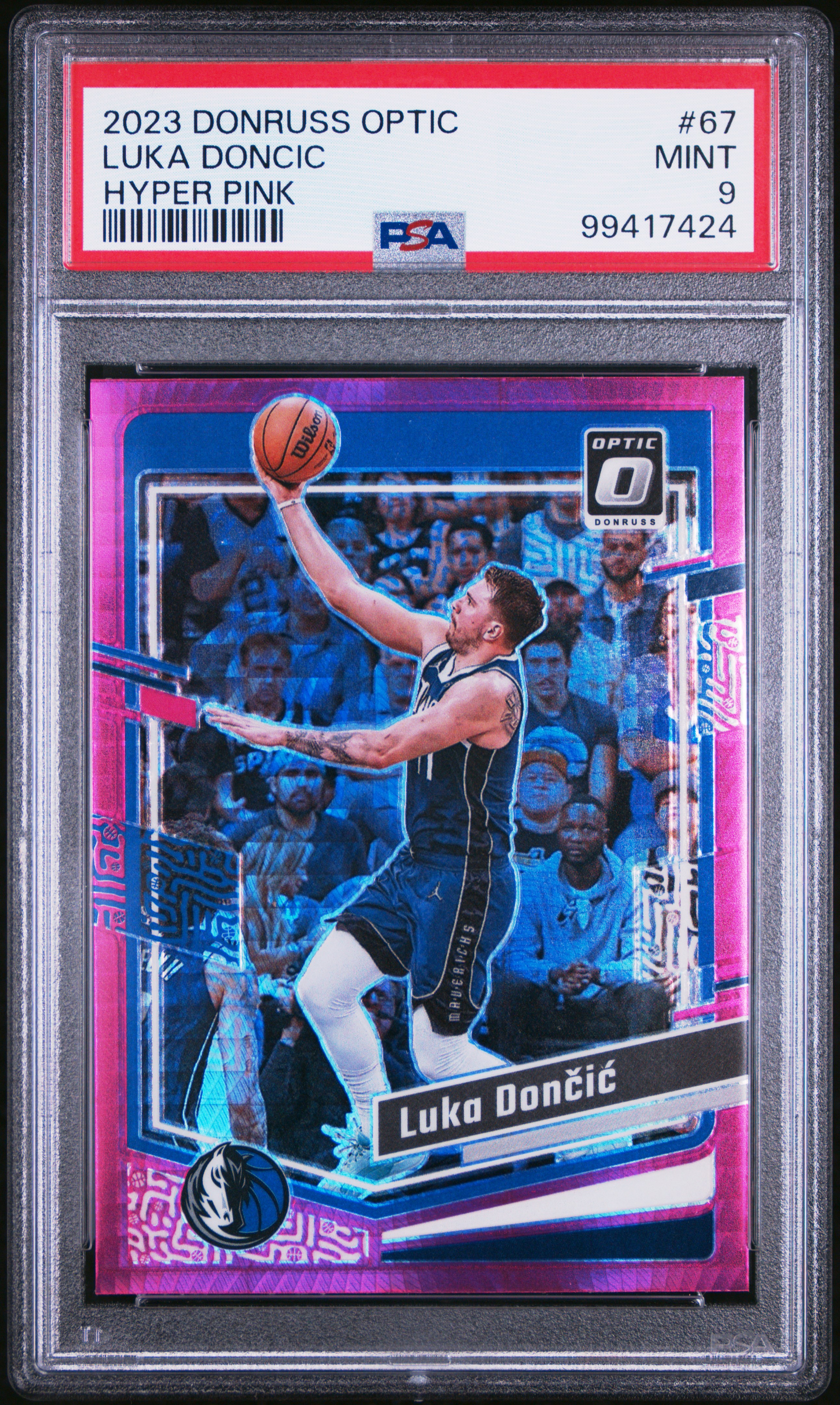 2023 Panini Donruss Optic Luka Doncic #67 (Hyper Pink) Mint 9 front