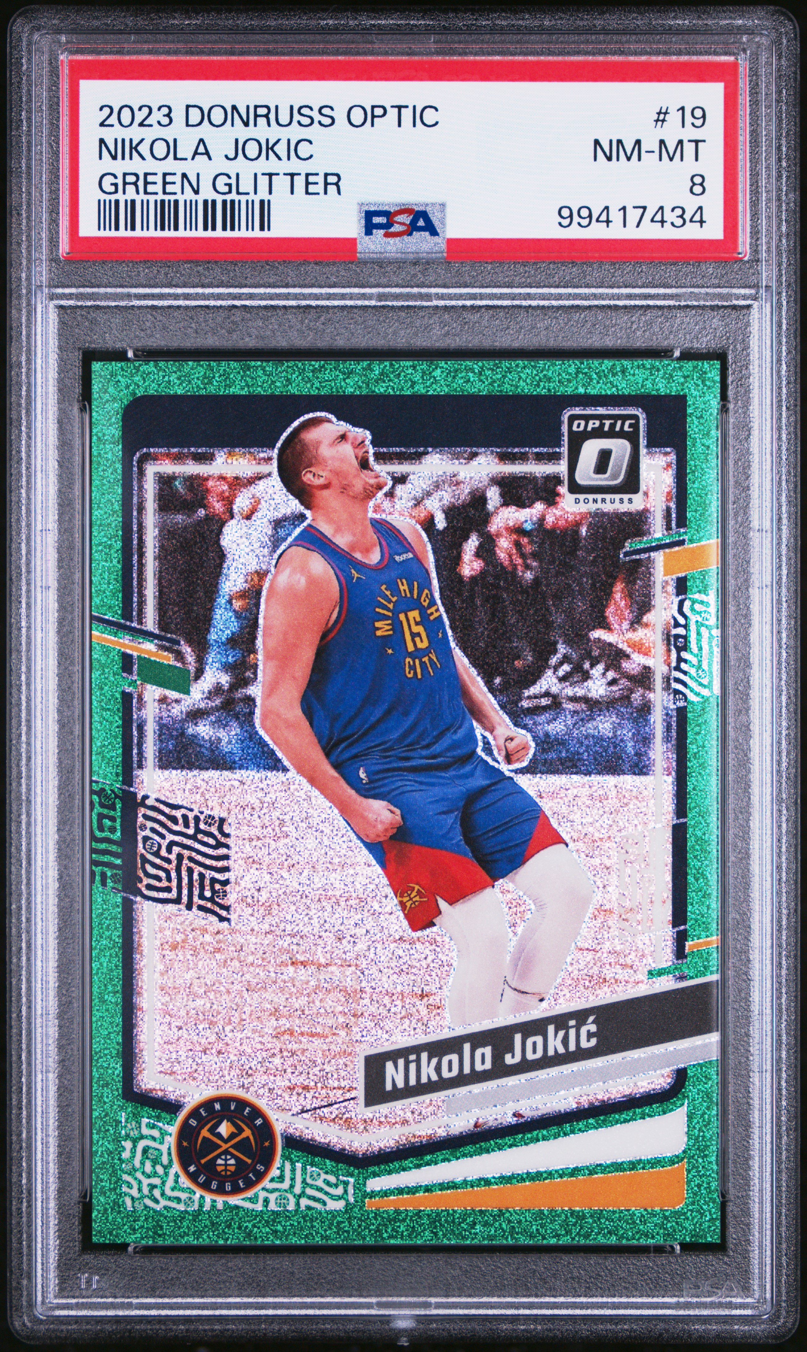 2023 Panini Donruss Optic Nikola Jokic #19 (Green Glitter) Nm-Mt 8 front