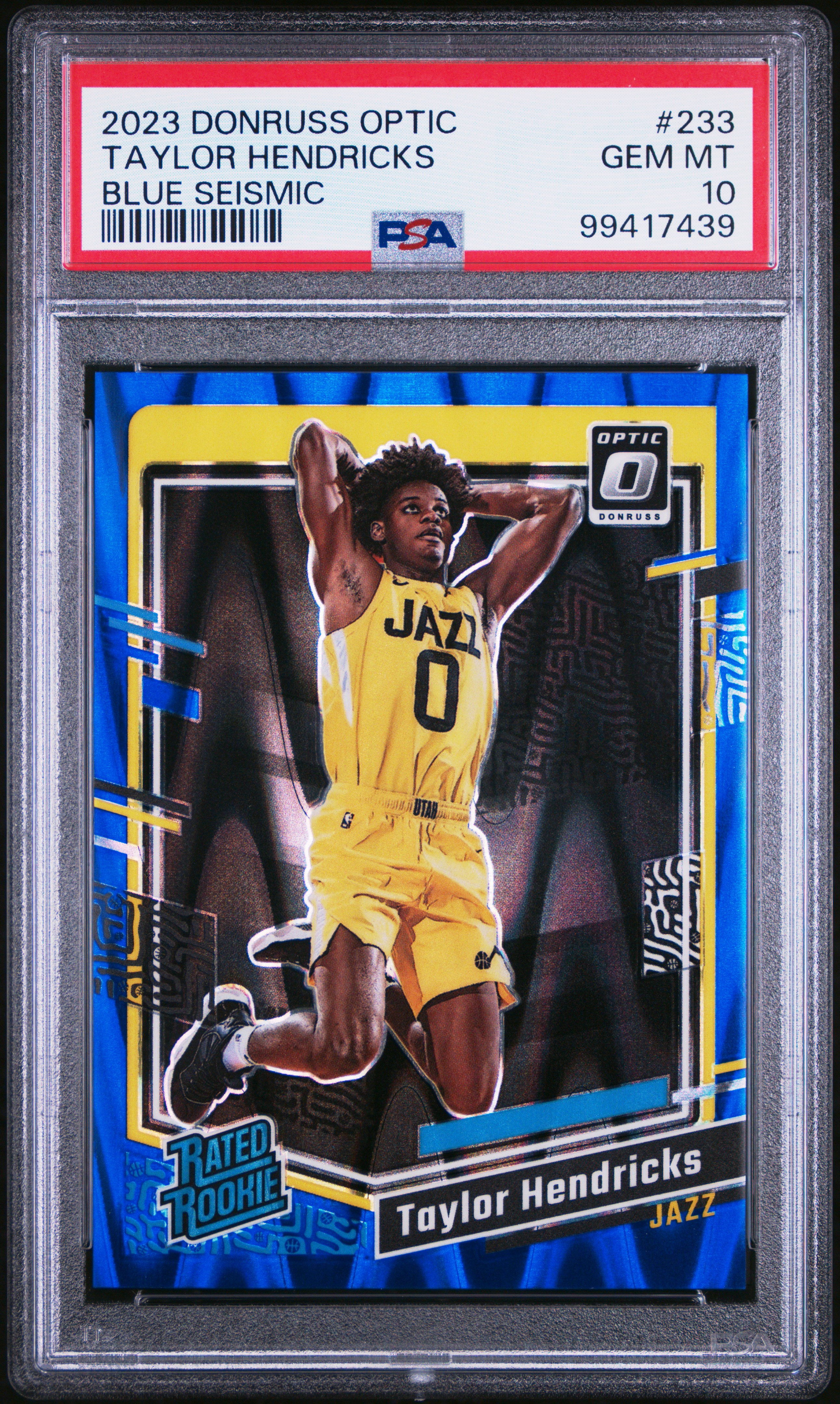 2023 Panini Donruss Optic Taylor Hendricks #233 (Blue Seismic) Gem Mt 10 front