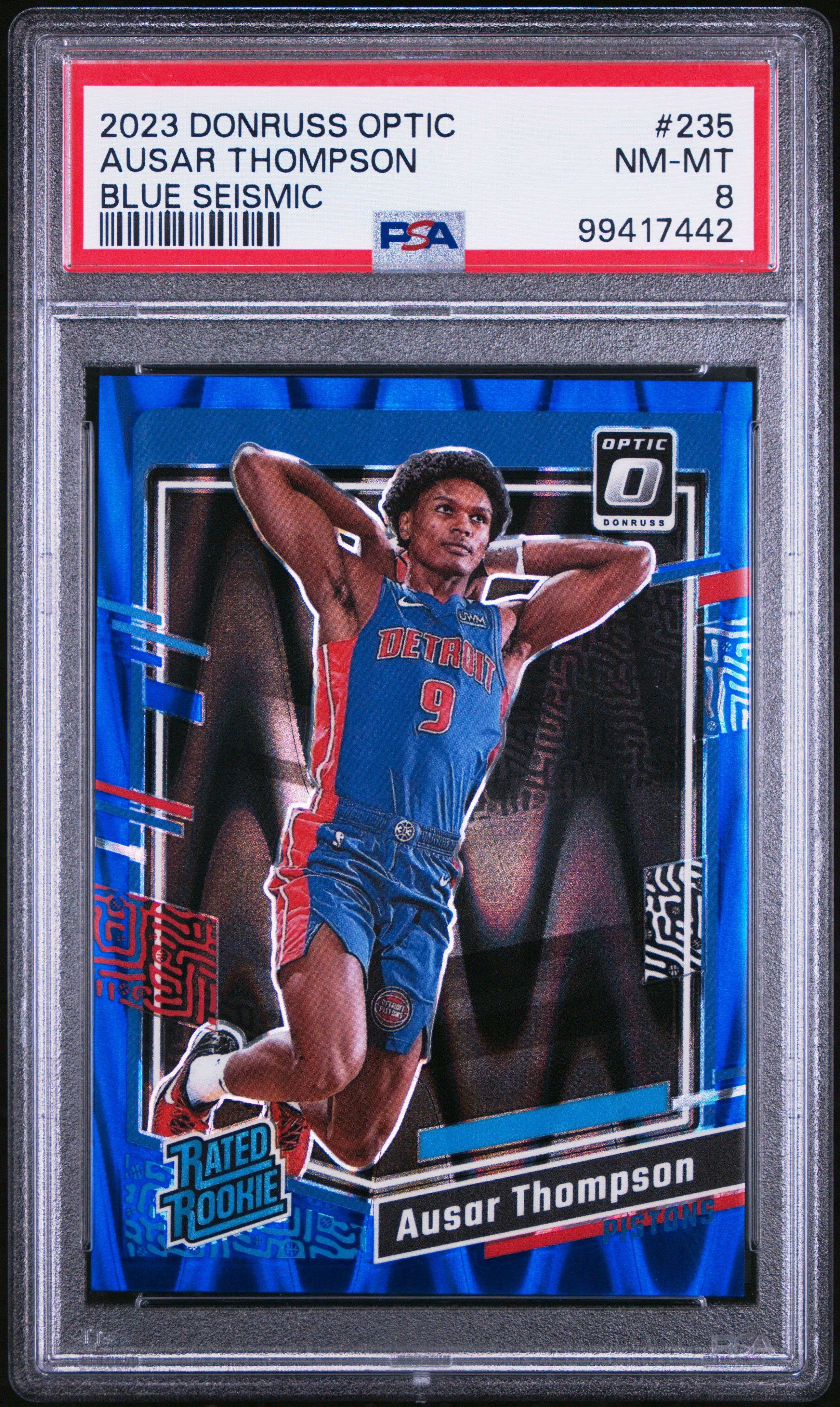 2023 Panini Donruss Optic Ausar Thompson #235 (Blue Seismic) Nm-Mt 8 front