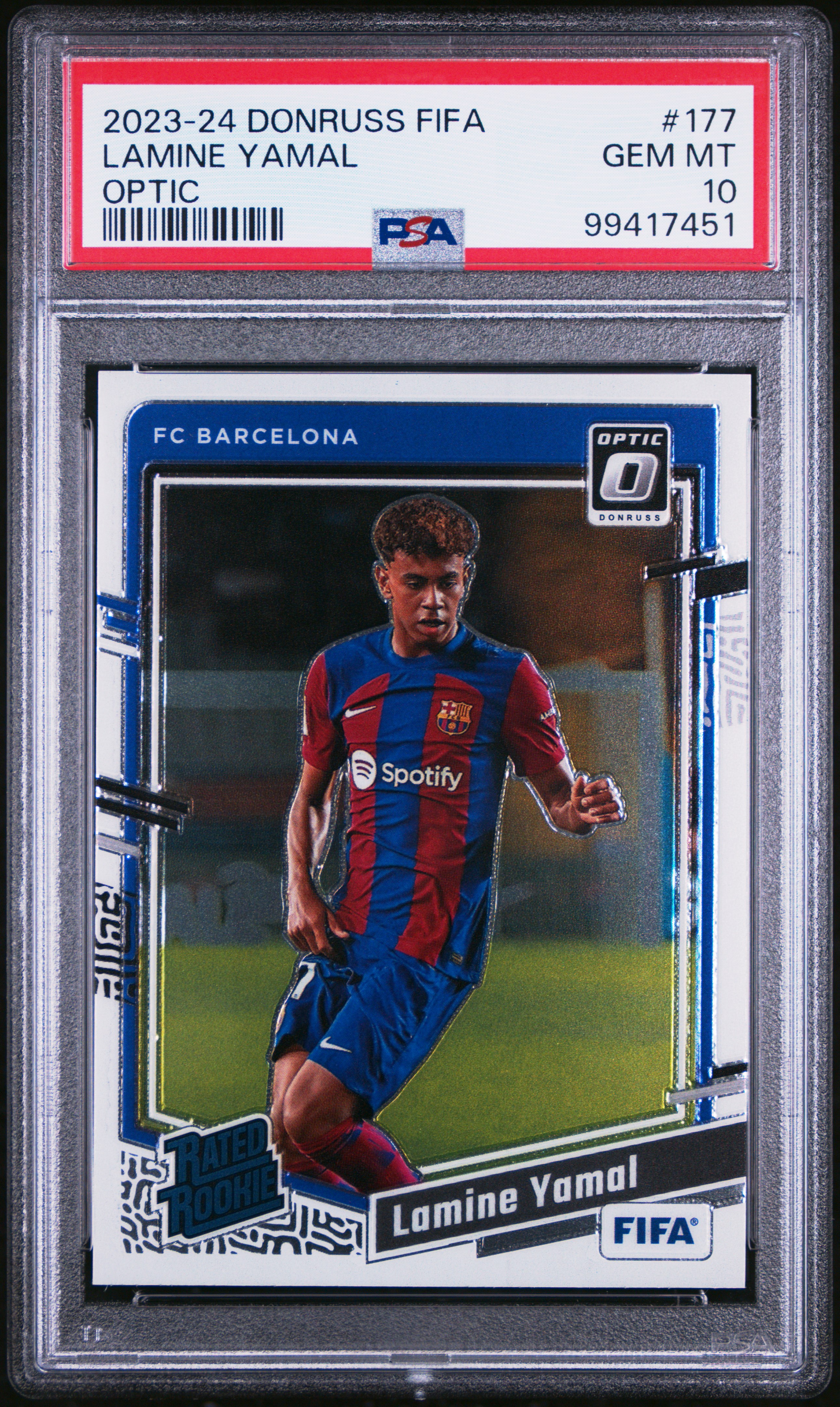 2023-24 Panini Donruss Fifa Lamine Yamal #177 (Optic) Gem Mt 10 front