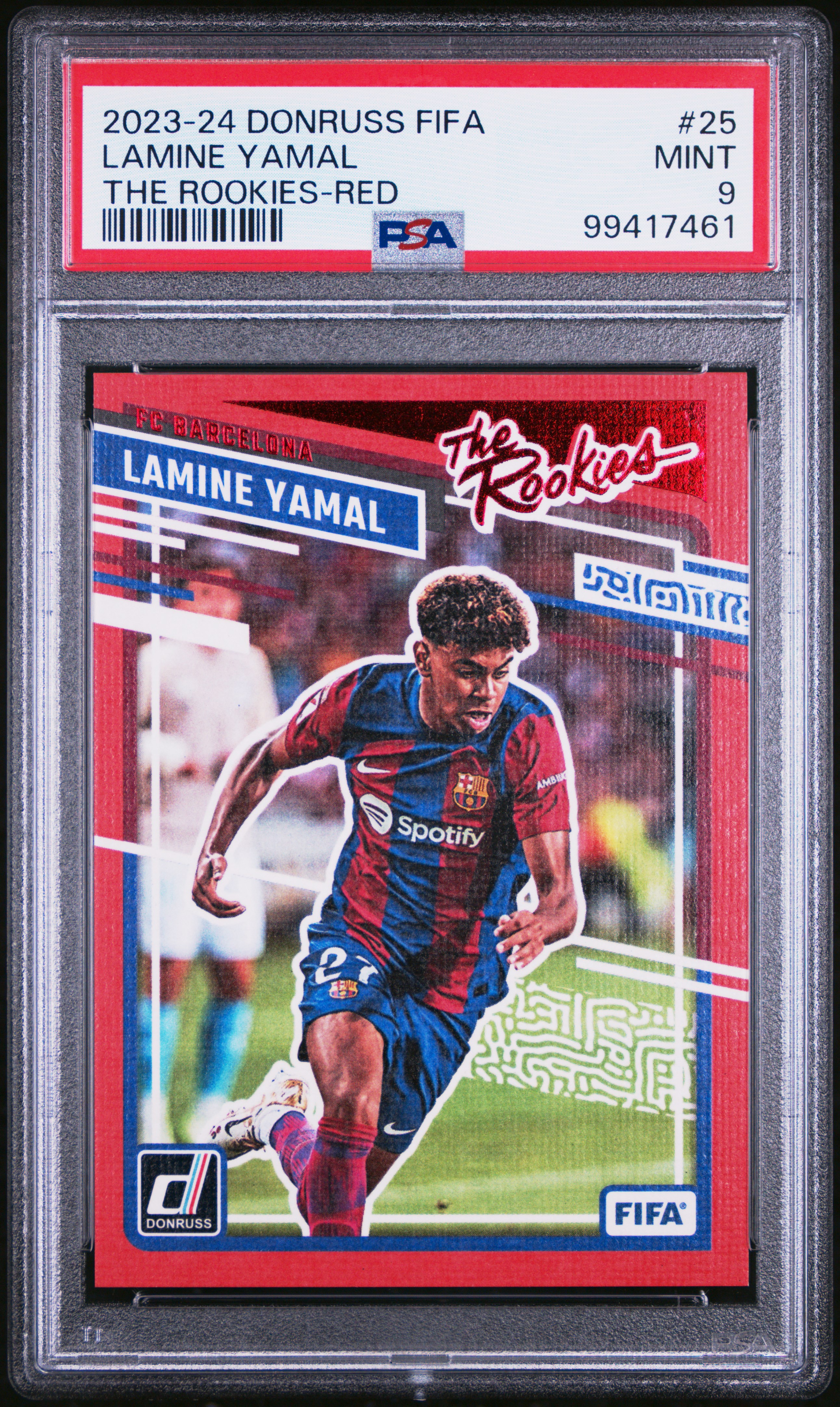 2023-24 Panini Donruss Fifa The Rookies Lamine Yamal #25 (The Rookies-Red) Mint 9 front