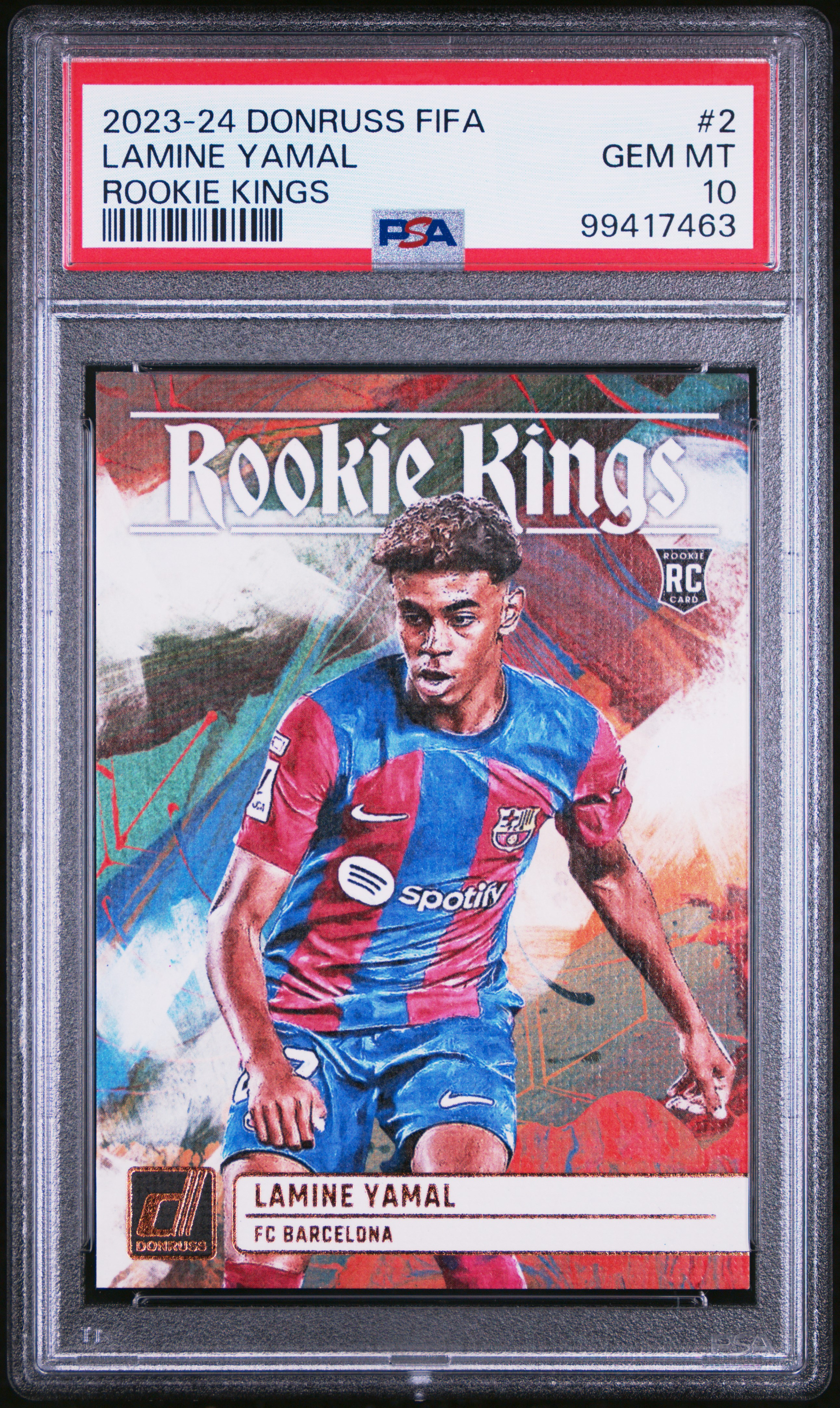 2023-24 Panini Donruss Fifa Rookie Kings Lamine Yamal #2 Gem Mt 10 front