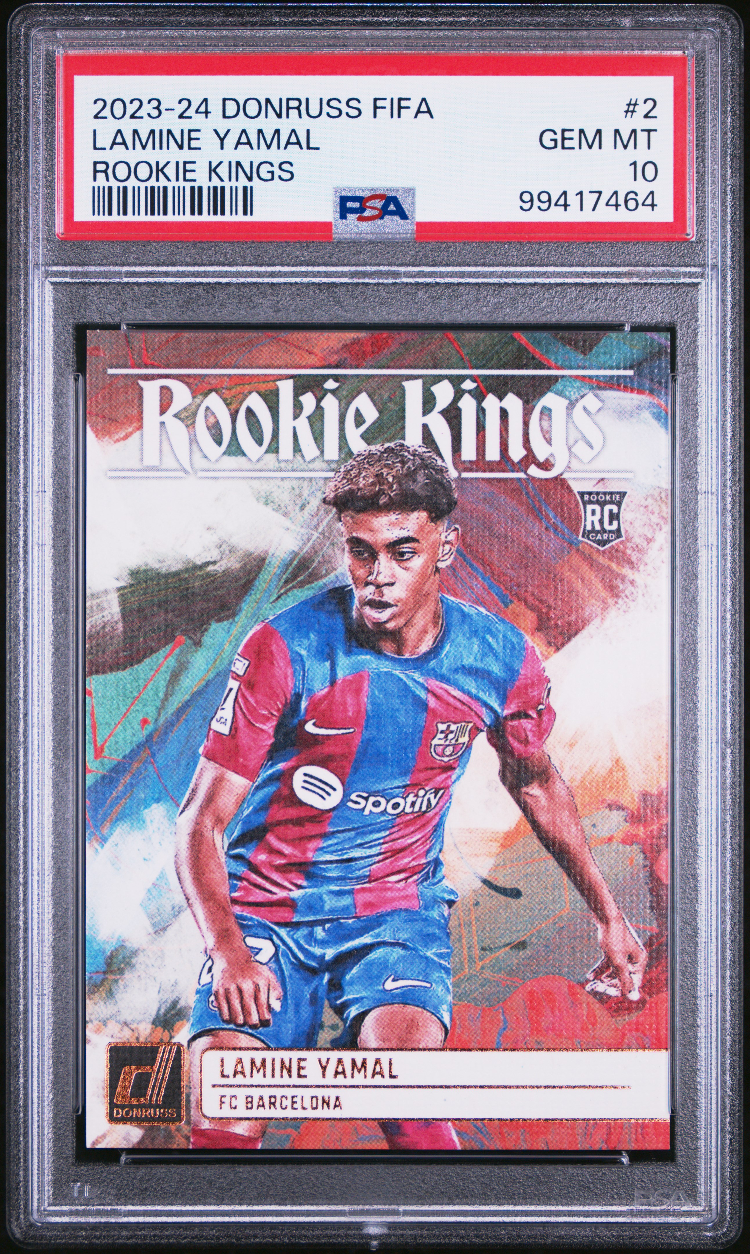 2023-24 Panini Donruss Fifa Rookie Kings Lamine Yamal #2 Gem Mt 10 front