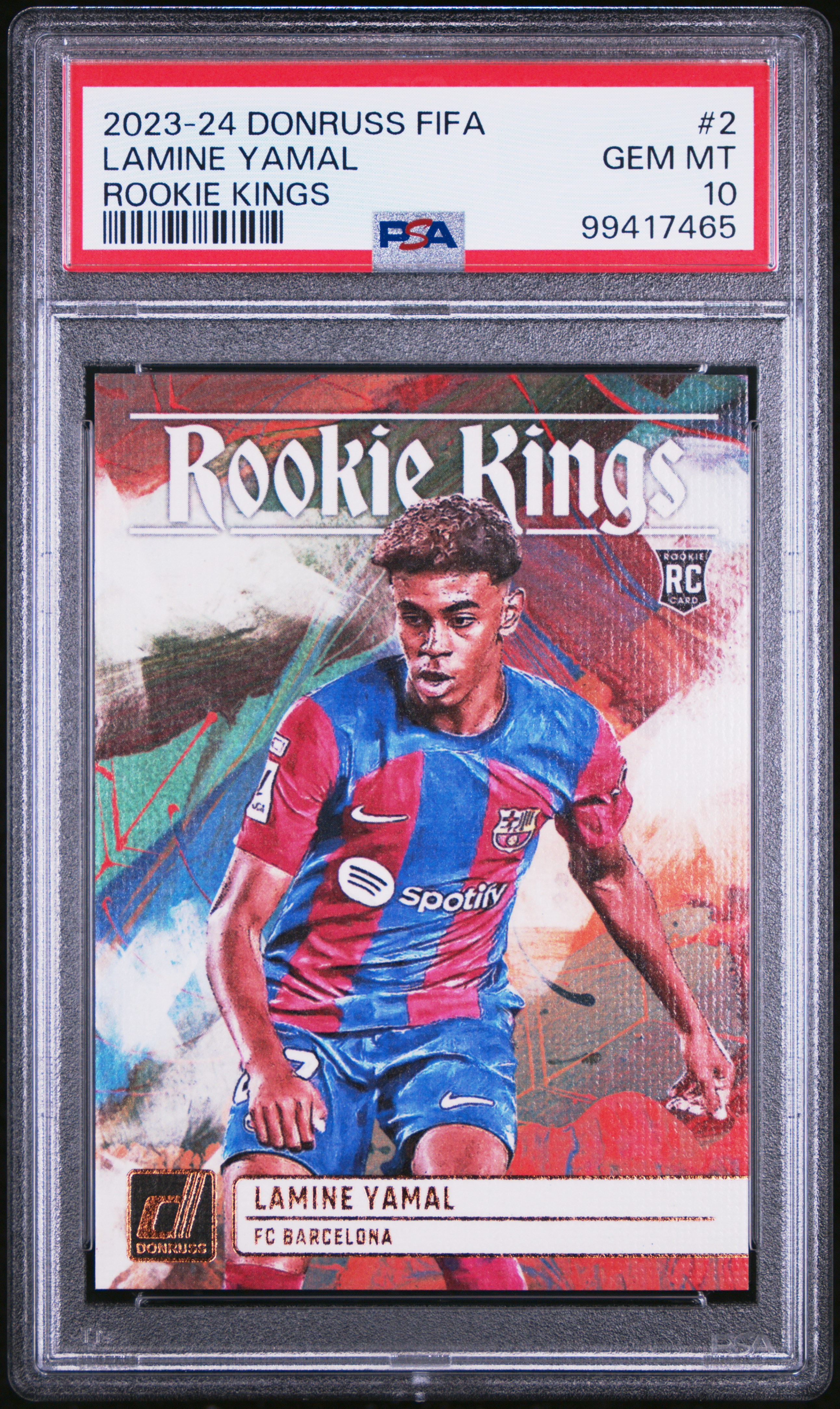 2023-24 Panini Donruss Fifa Rookie Kings Lamine Yamal #2 Gem Mt 10 front