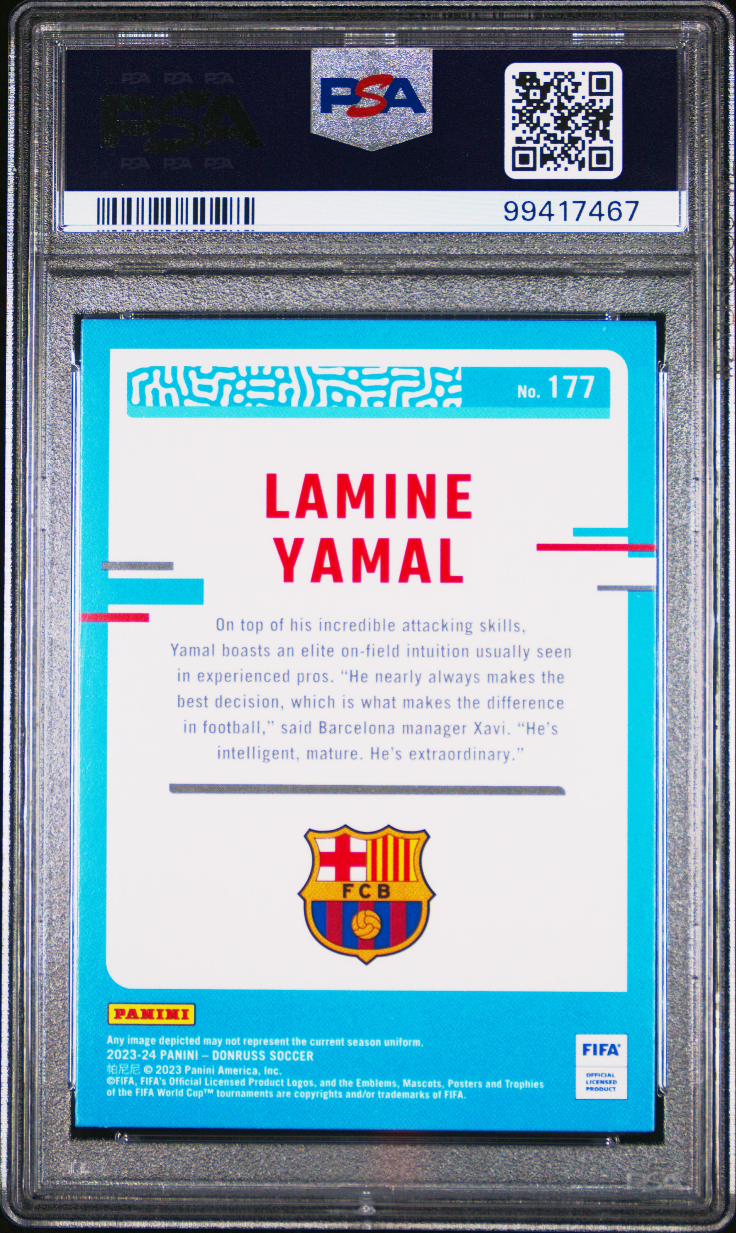 2023-24 Panini Donruss Fifa Lamine Yamal #177 Nm-Mt 8 back