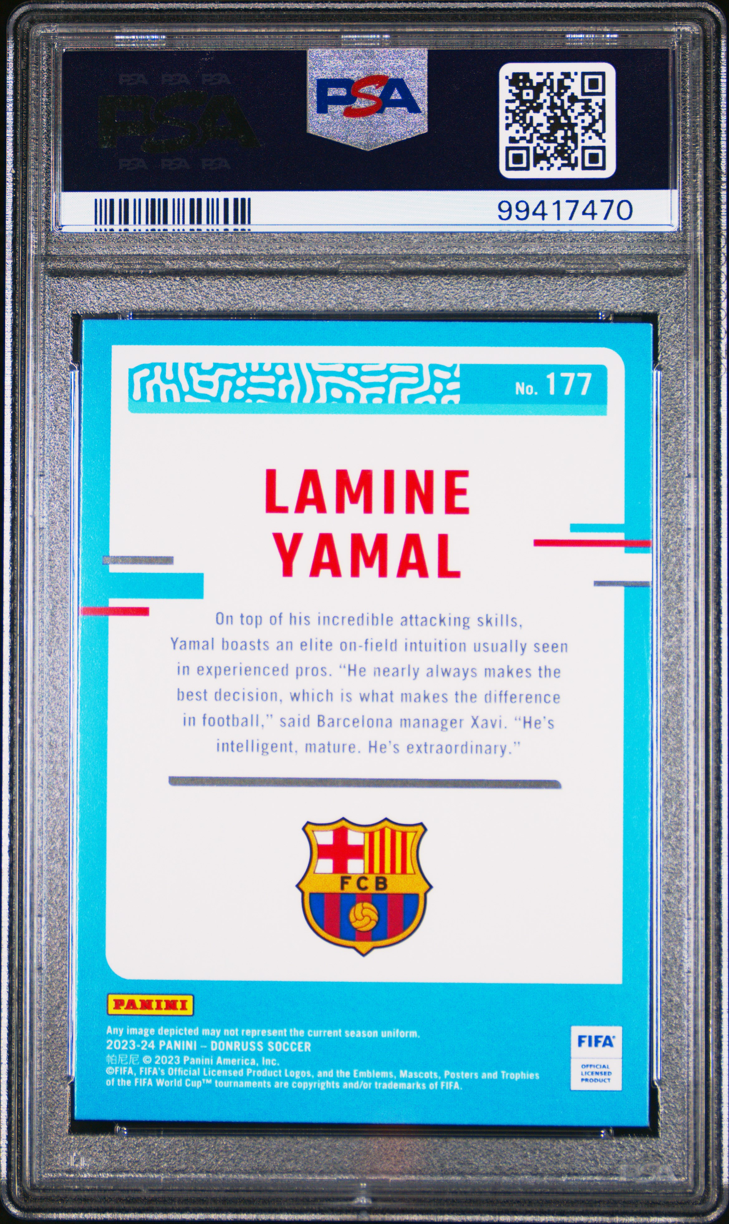 2023-24 Panini Donruss Fifa Lamine Yamal #177 Mint 9 back