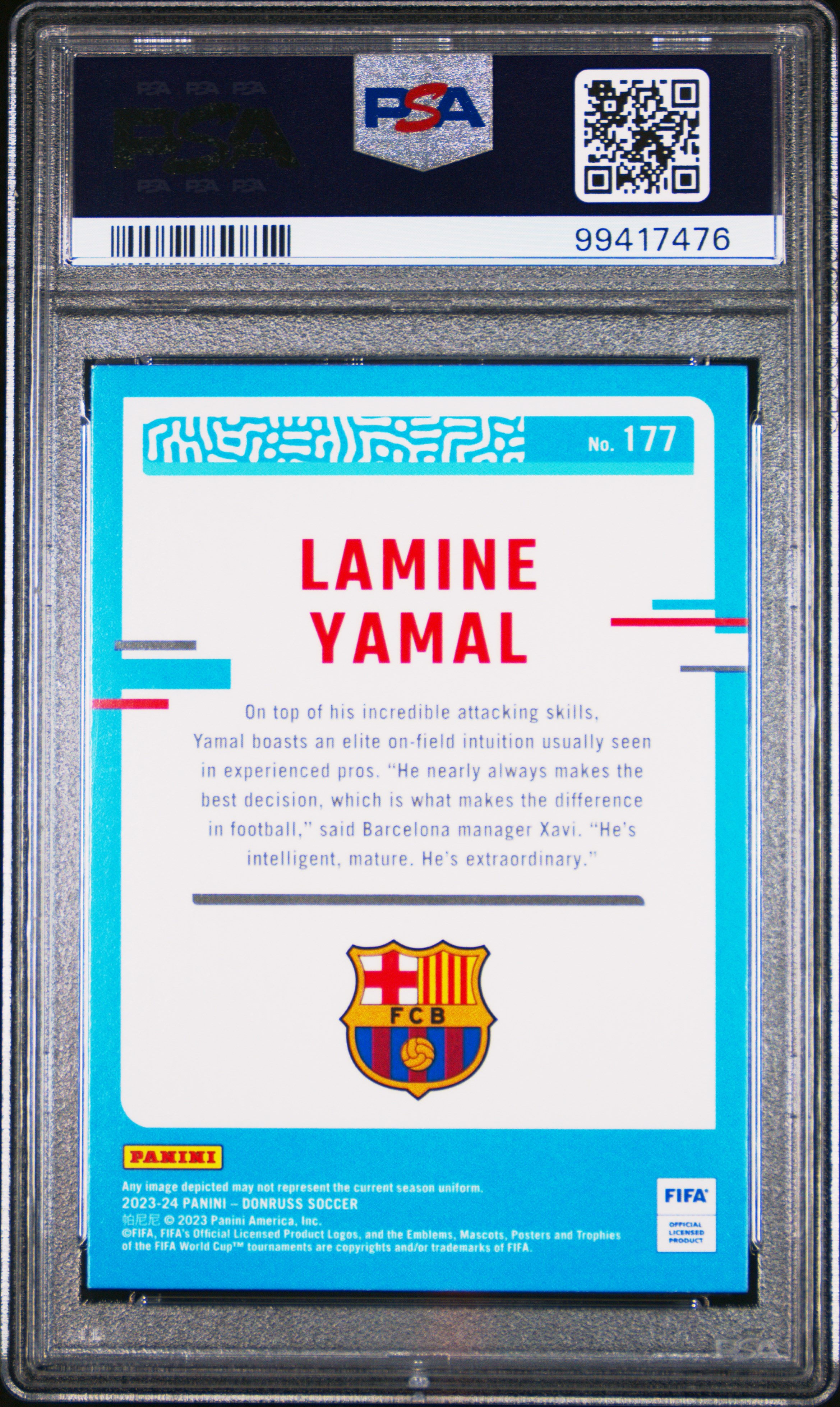 2023-24 Panini Donruss Fifa Lamine Yamal #177 Mint 9 back
