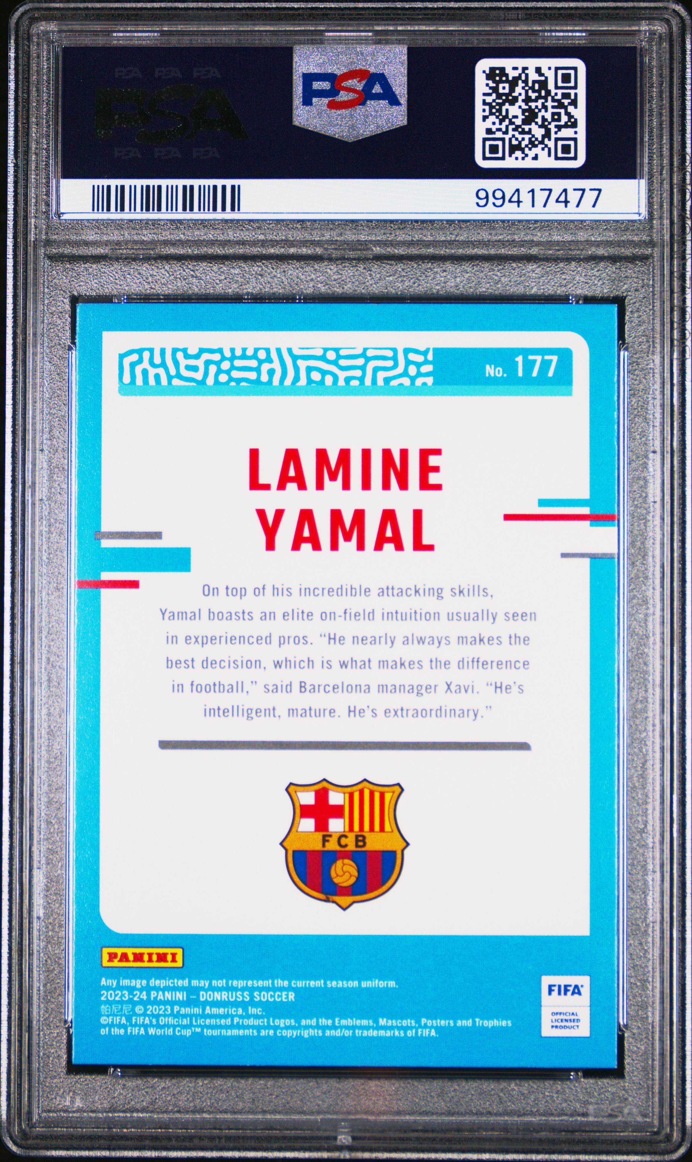 2023-24 Panini Donruss Fifa Lamine Yamal #177 Mint 9 back