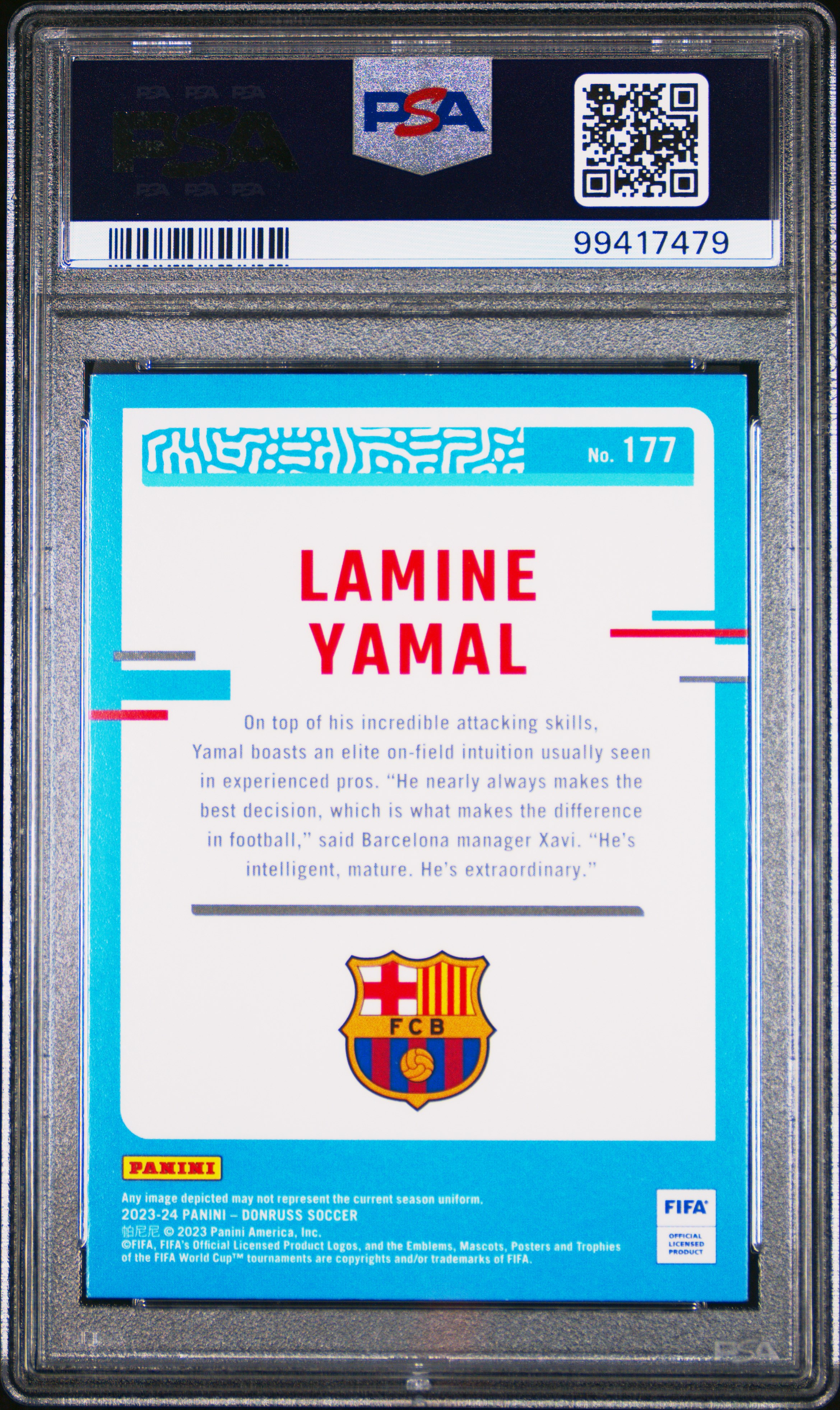 2023-24 Panini Donruss Fifa Lamine Yamal #177 Nm-Mt 8 back
