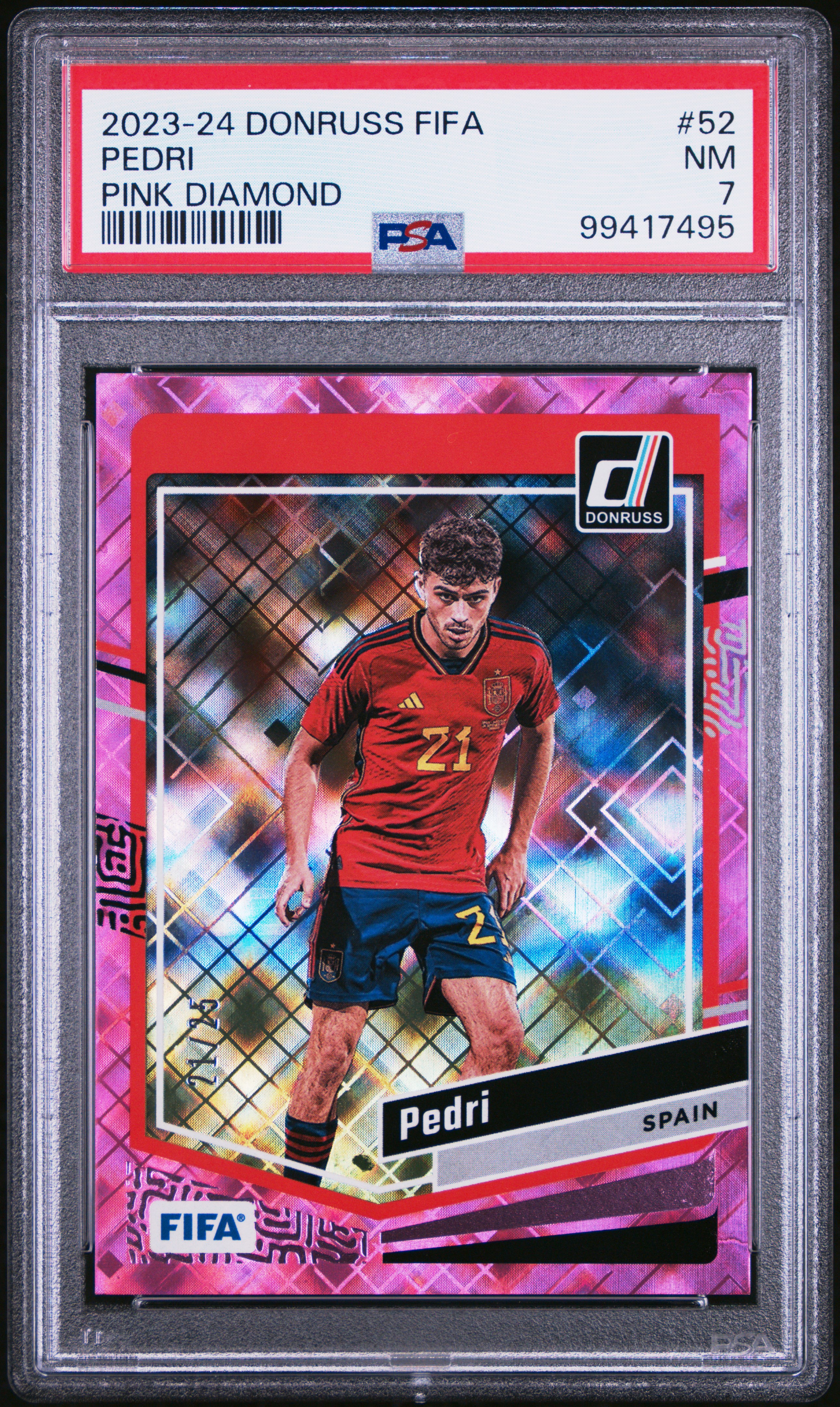 2023-24 Panini Donruss Fifa Pedri #52 (Pink Diamond) Nm 7 front