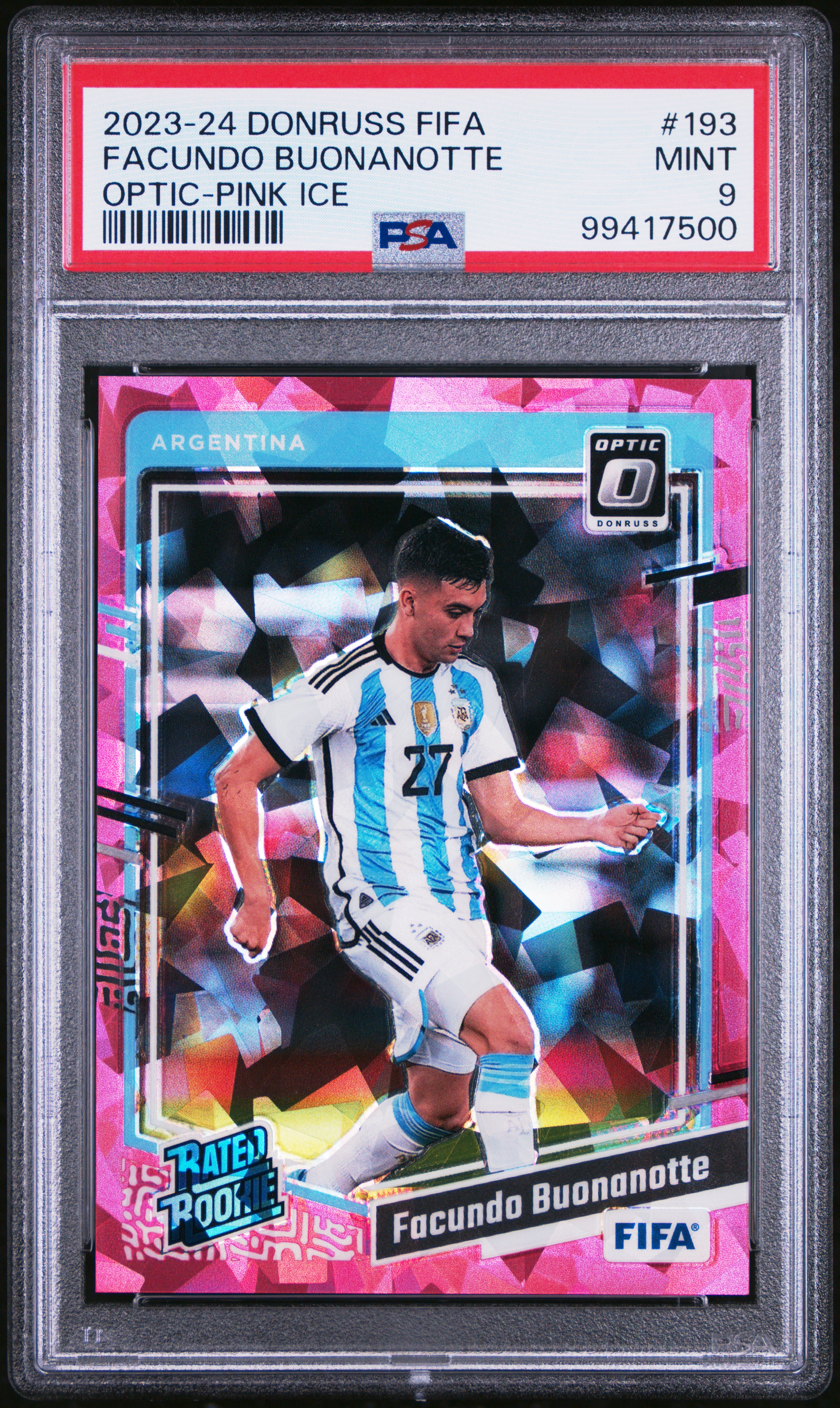 2023-24 Panini Donruss Fifa Facundo Buonanotte #193 (Optic-Pink Ice) Mint 9 front