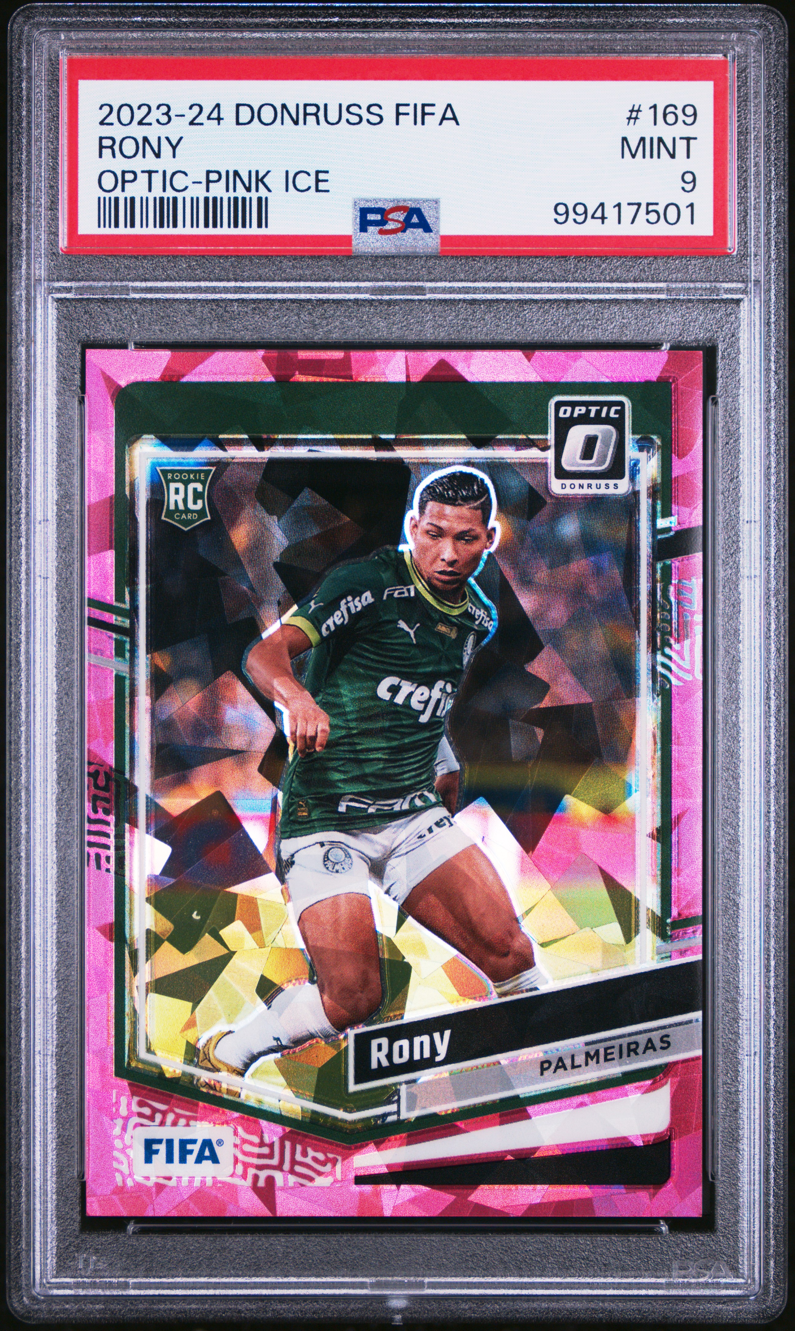 2023-24 Panini Donruss Fifa Rony #169 (Optic-Pink Ice) Mint 9 front