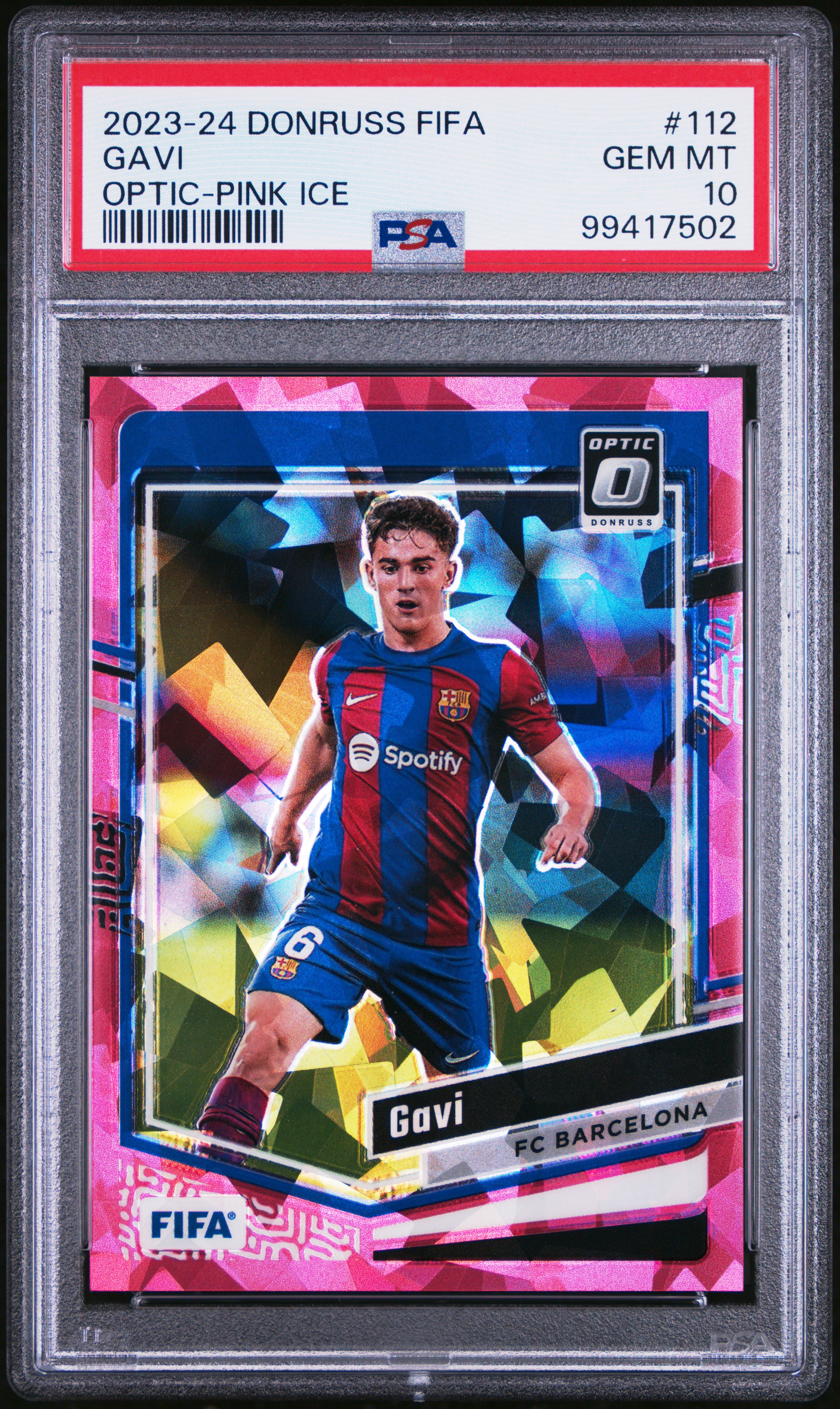 2023-24 Panini Donruss Fifa Gavi #112 (Optic-Pink Ice) Gem Mt 10 front