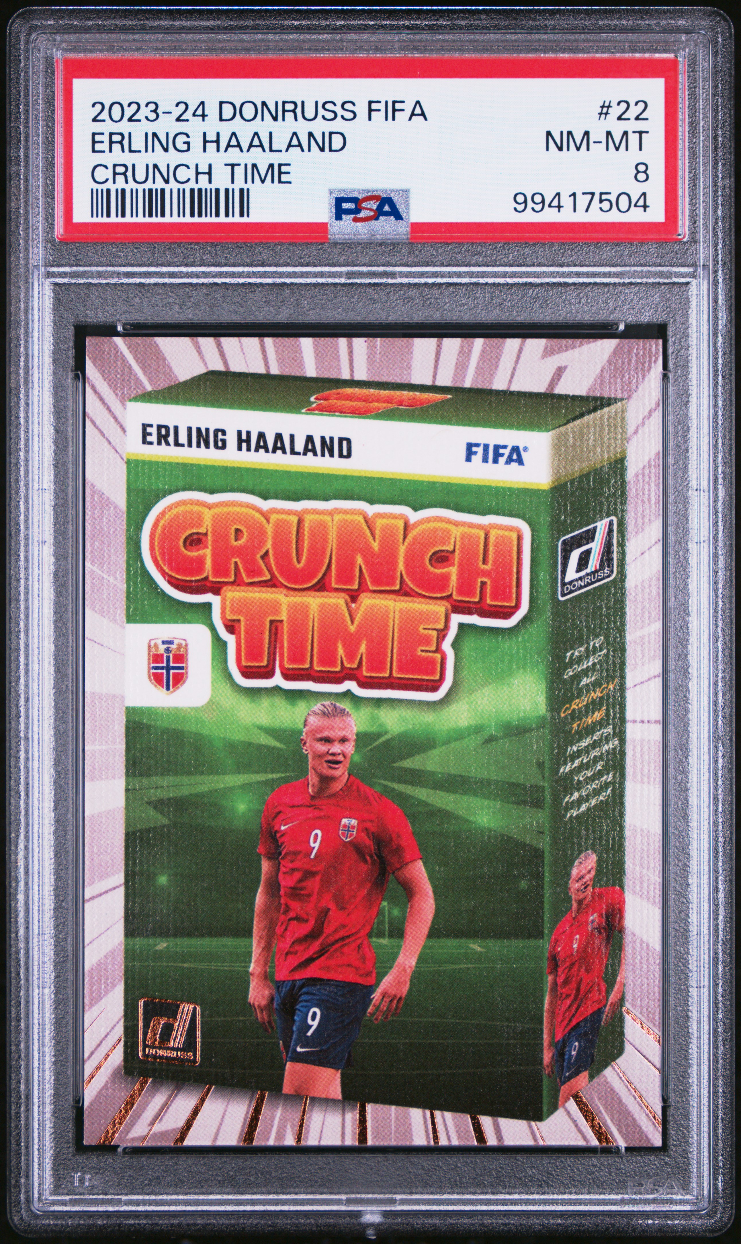 2023-24 Panini Donruss Fifa Crunch Time Erling Haaland #22 Nm-Mt 8 front