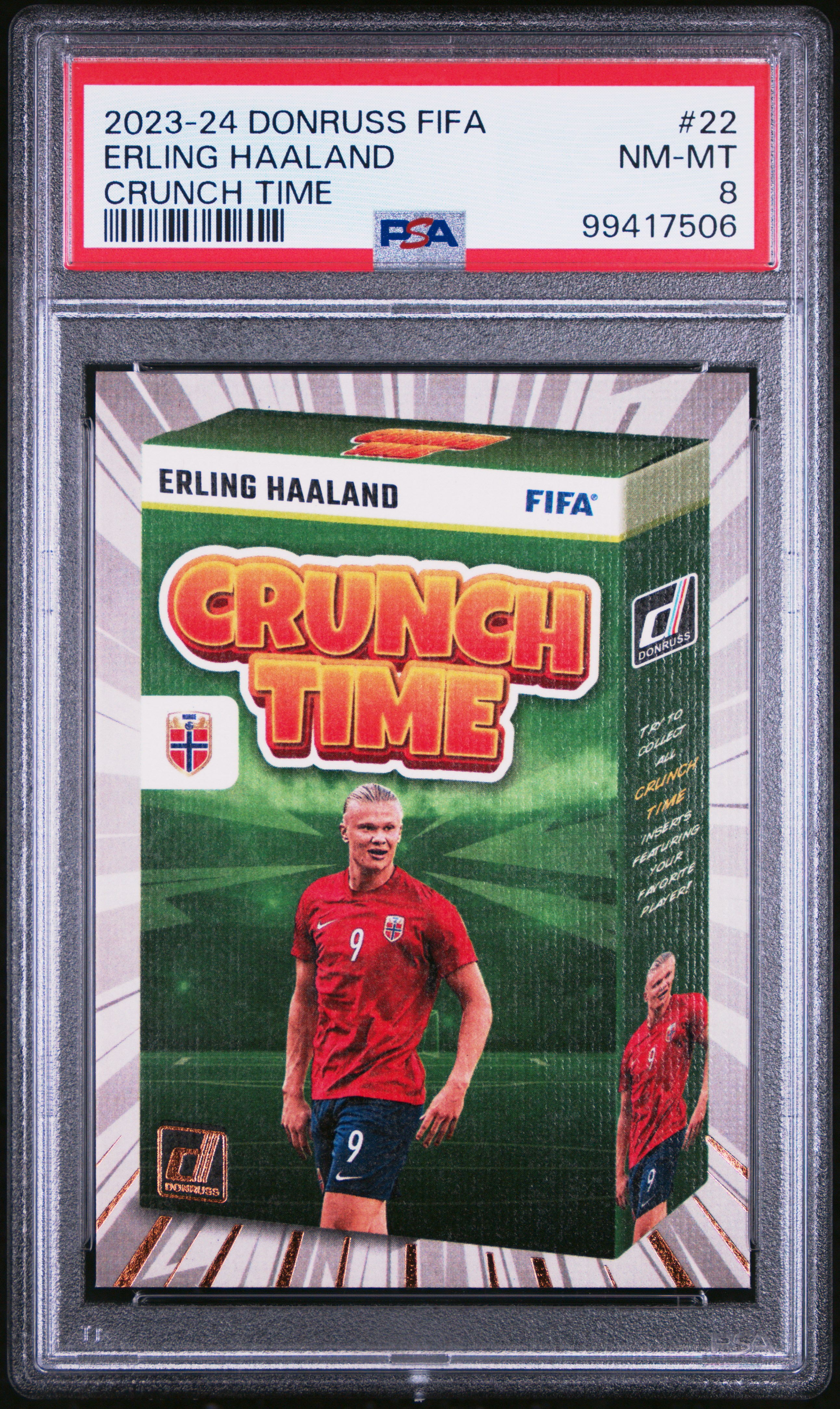 2023-24 Panini Donruss Fifa Crunch Time Erling Haaland #22 Nm-Mt 8 front