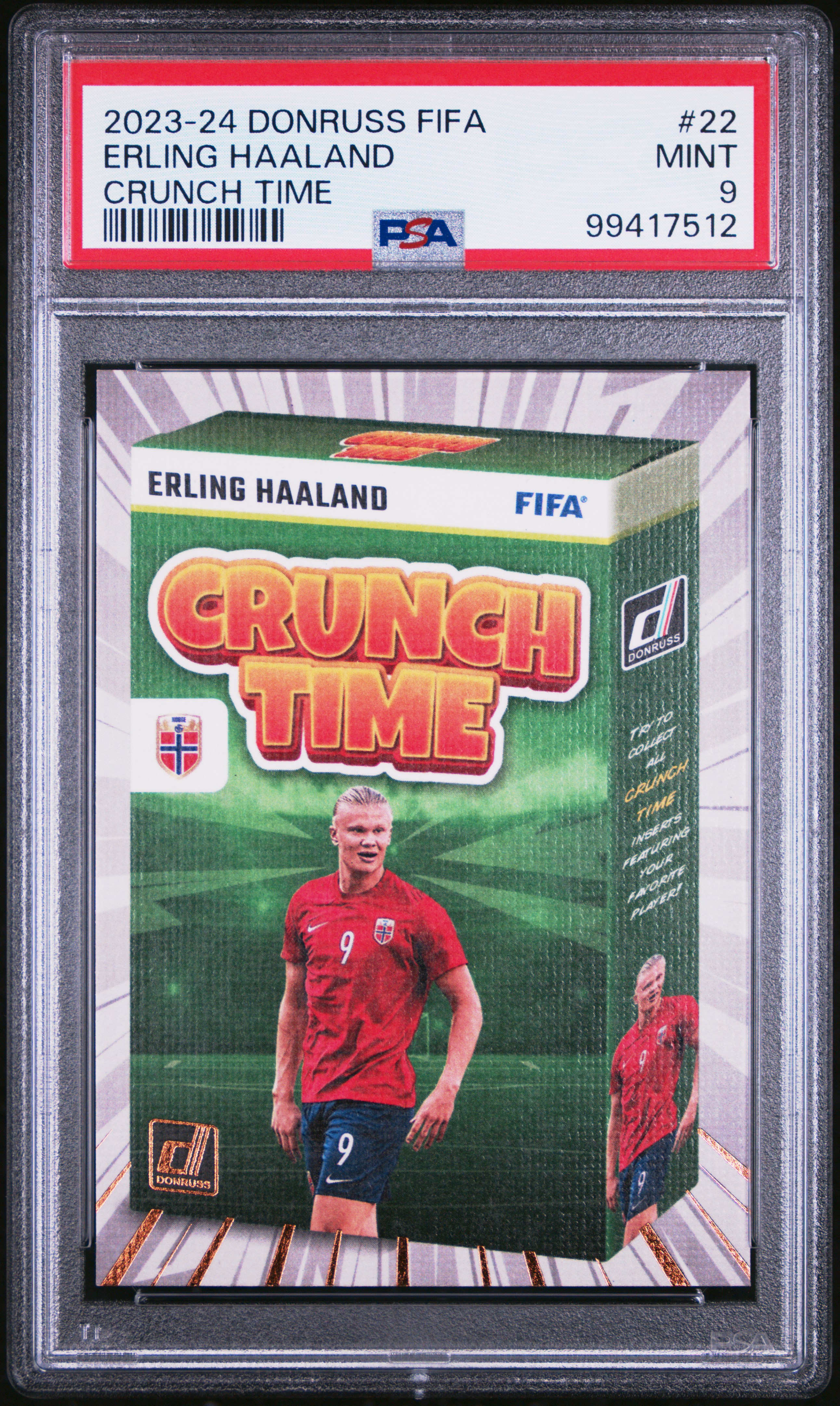2023-24 Panini Donruss Fifa Crunch Time Erling Haaland #22 Mint 9 front