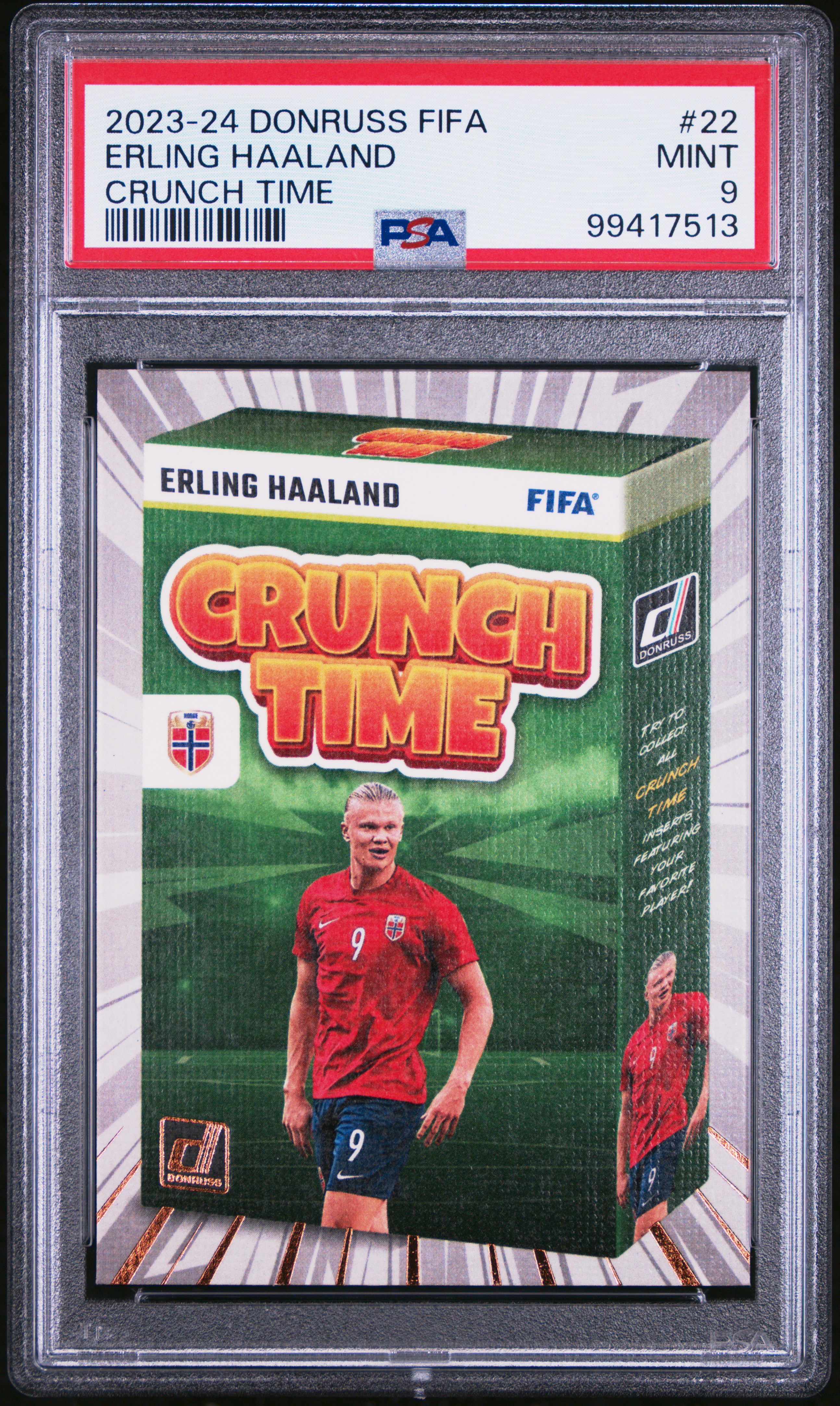 2023-24 Panini Donruss Fifa Crunch Time Erling Haaland #22 Mint 9 front