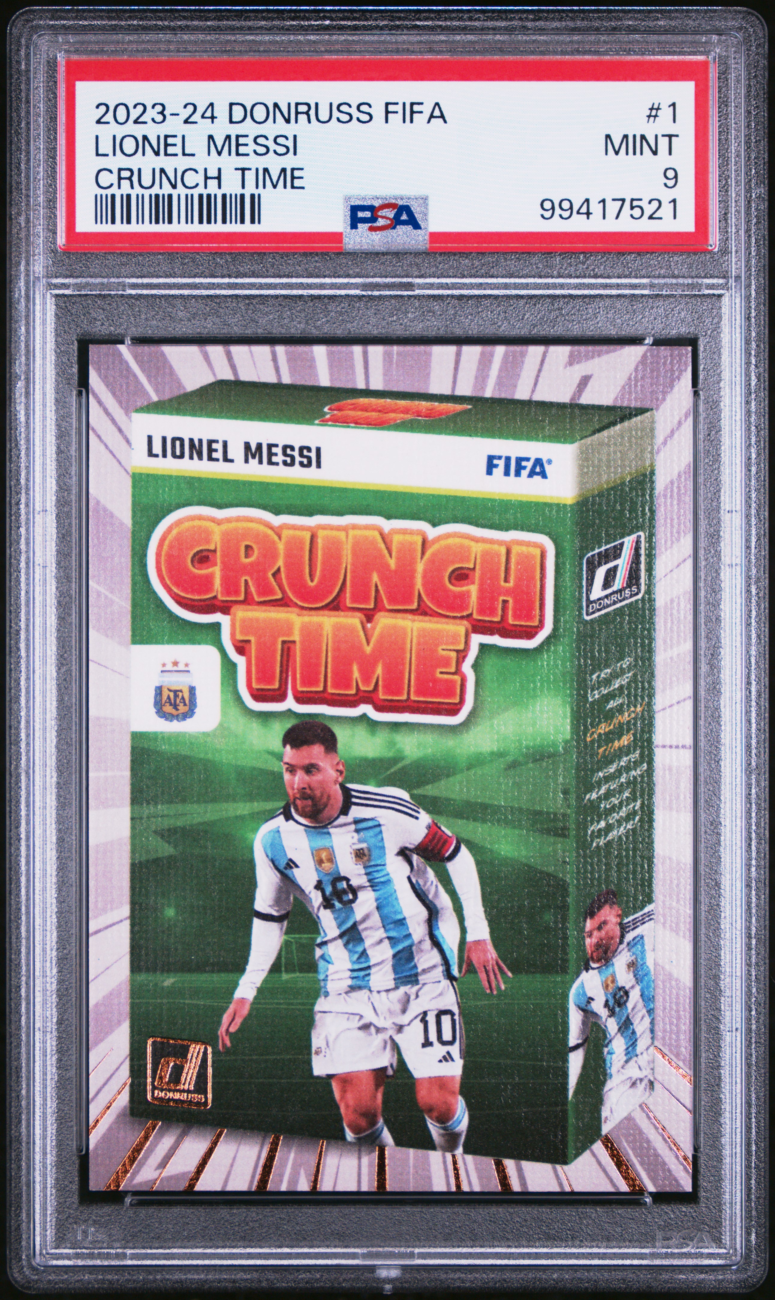 2023-24 Panini Donruss Fifa Crunch Time Lionel Messi #1 Mint 9 front