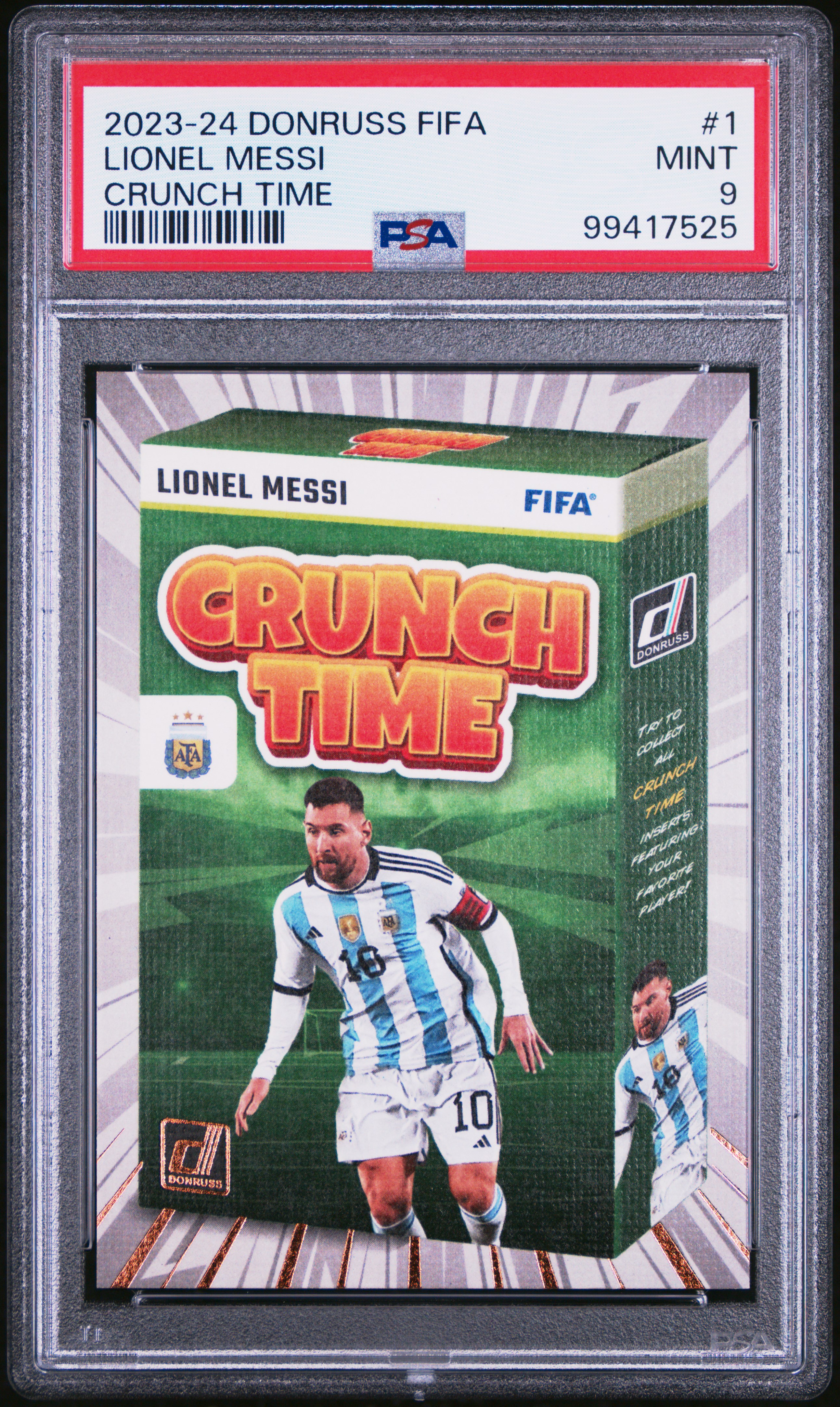 2023-24 Panini Donruss Fifa Crunch Time Lionel Messi #1 Mint 9 front