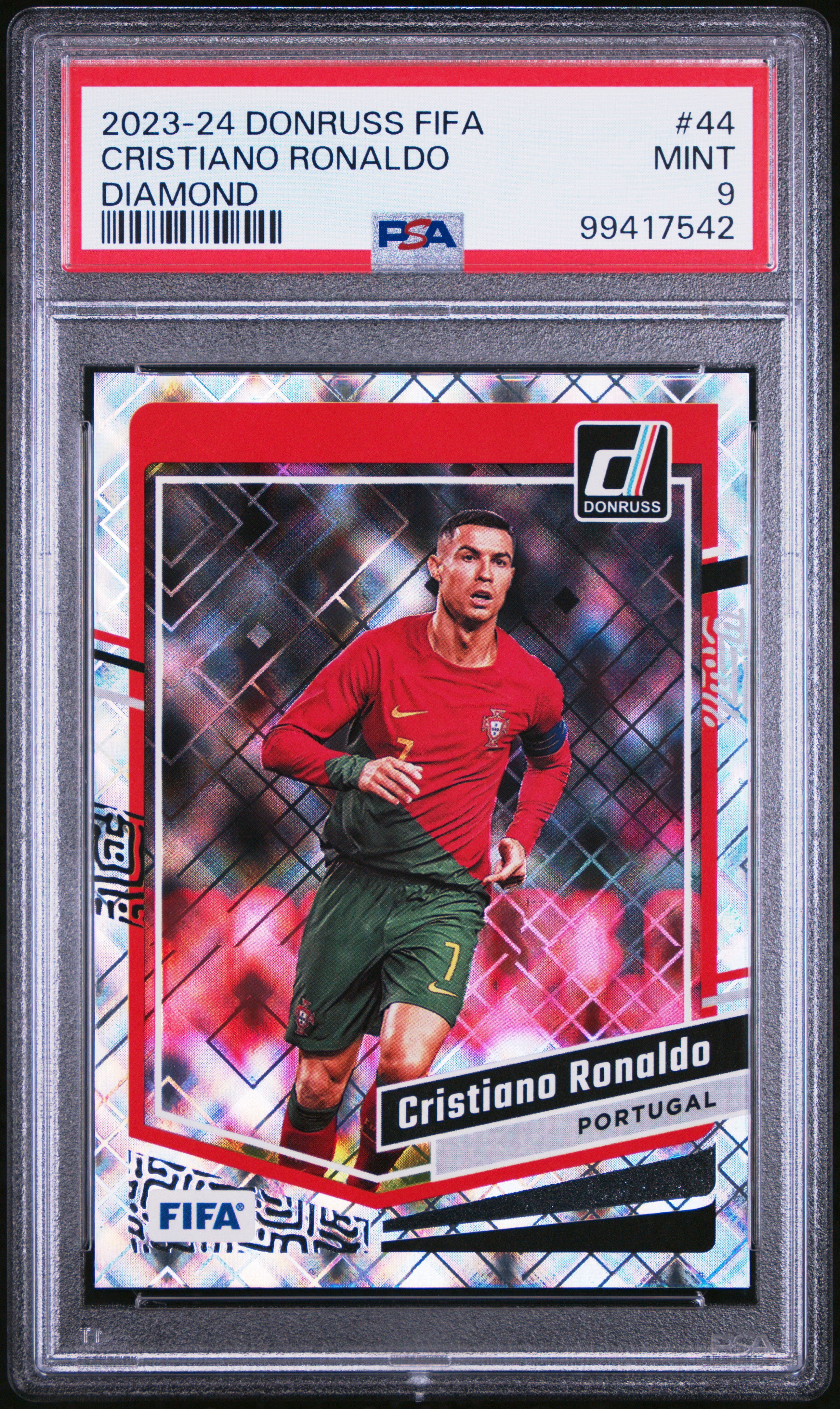 2023-24 Panini Donruss Fifa Cristiano Ronaldo #44 (Diamond) Mint 9 front