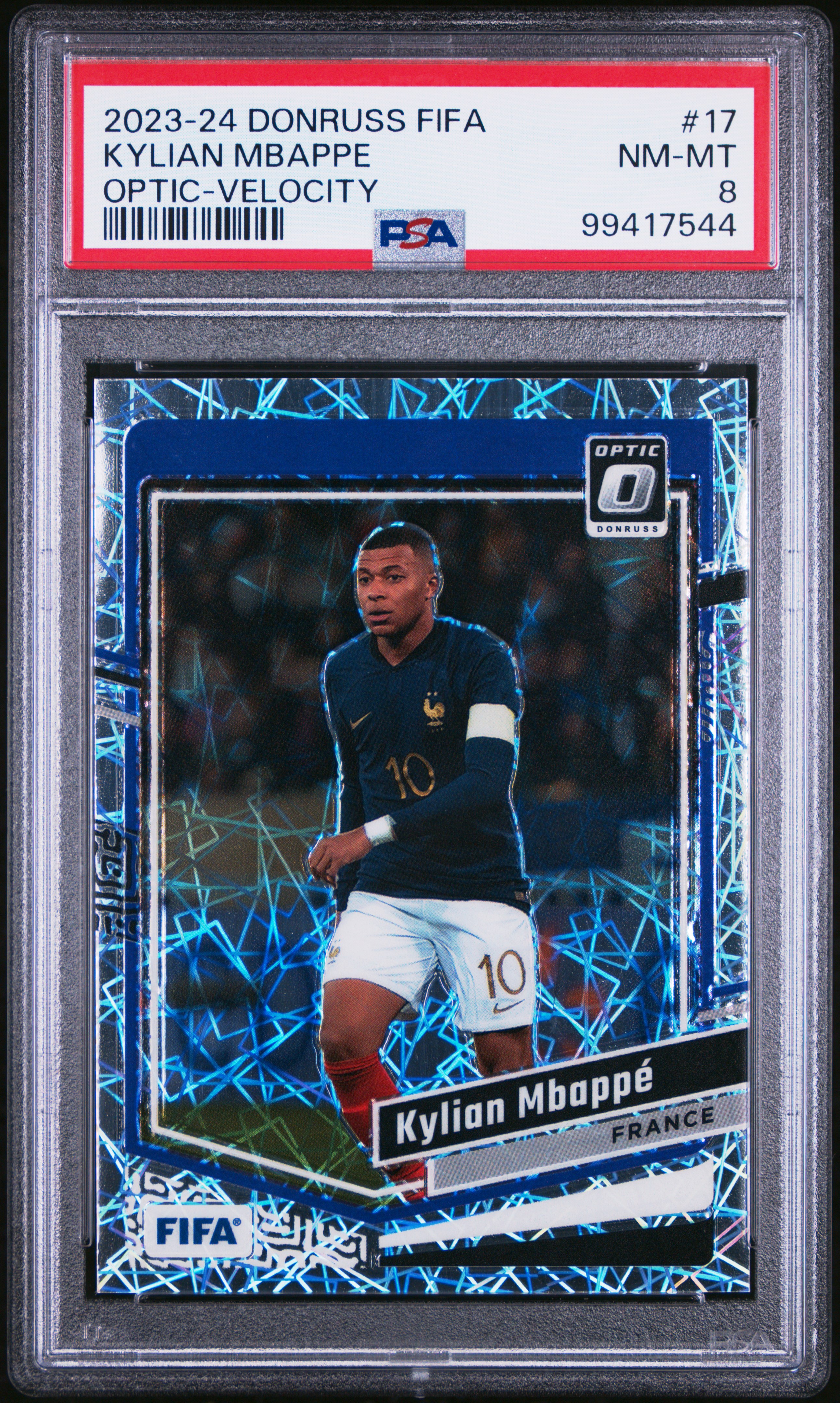 2023-24 Panini Donruss Fifa Kylian Mbappe #17 (Optic-Velocity) Nm-Mt 8 front