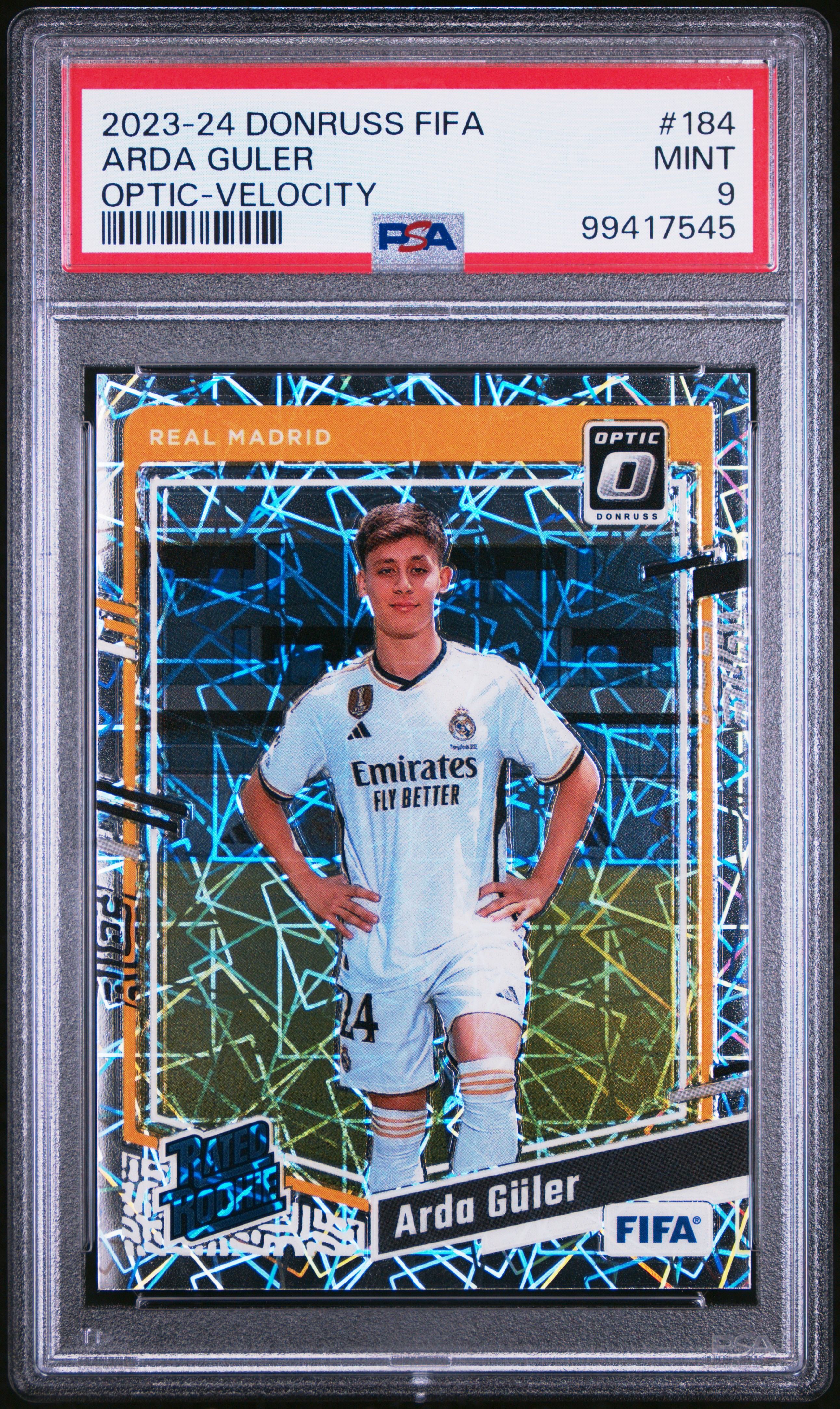 2023-24 Panini Donruss Fifa Arda Guler #184 (Optic-Velocity) Mint 9 front