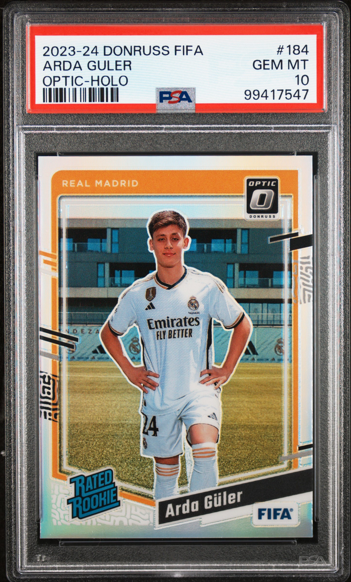 2023-24 Panini Donruss Fifa Arda Guler #184 (Optic-Holo) Gem Mt 10 front