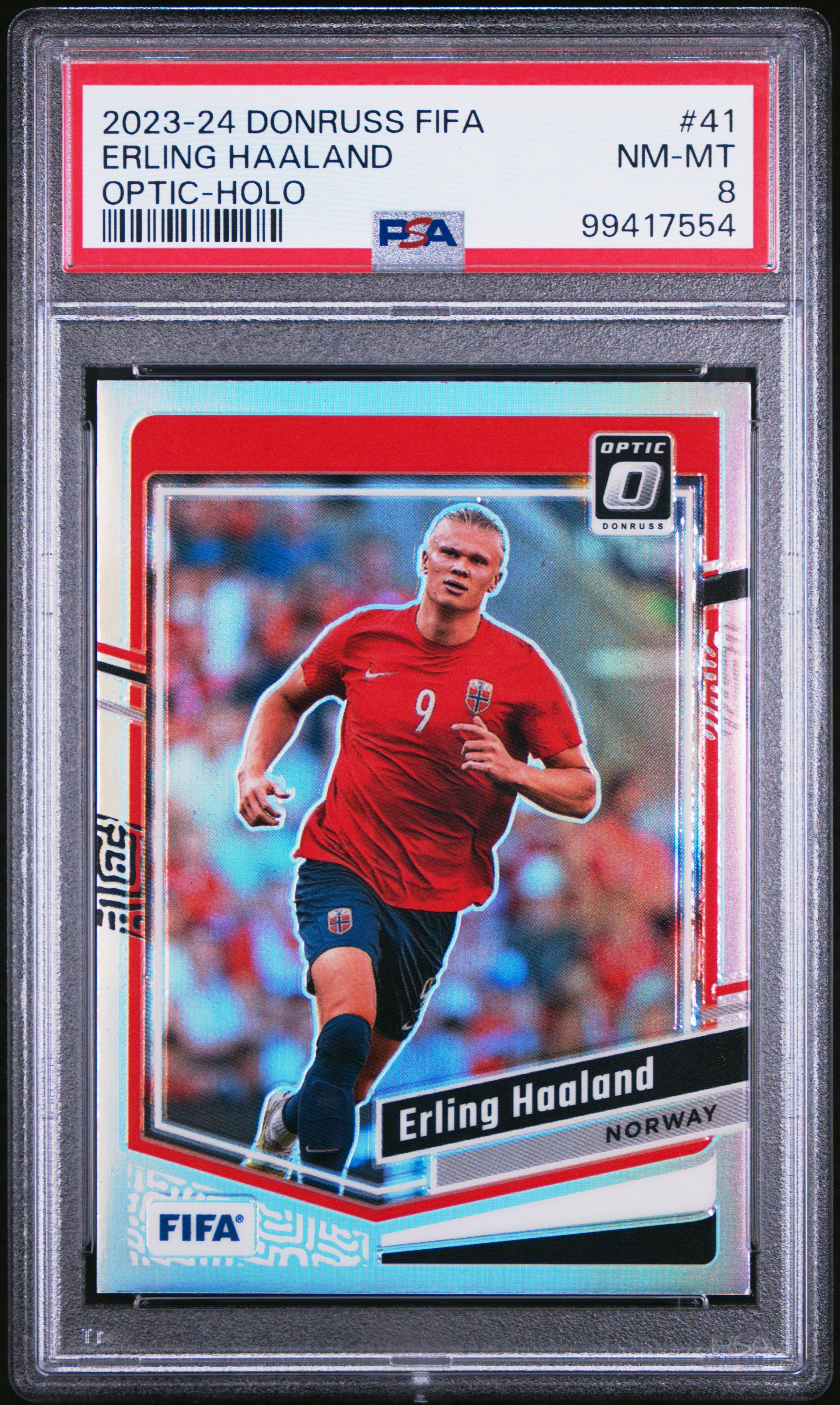 2023-24 Panini Donruss Fifa Erling Haaland #41 (Optic-Holo) Nm-Mt 8 front