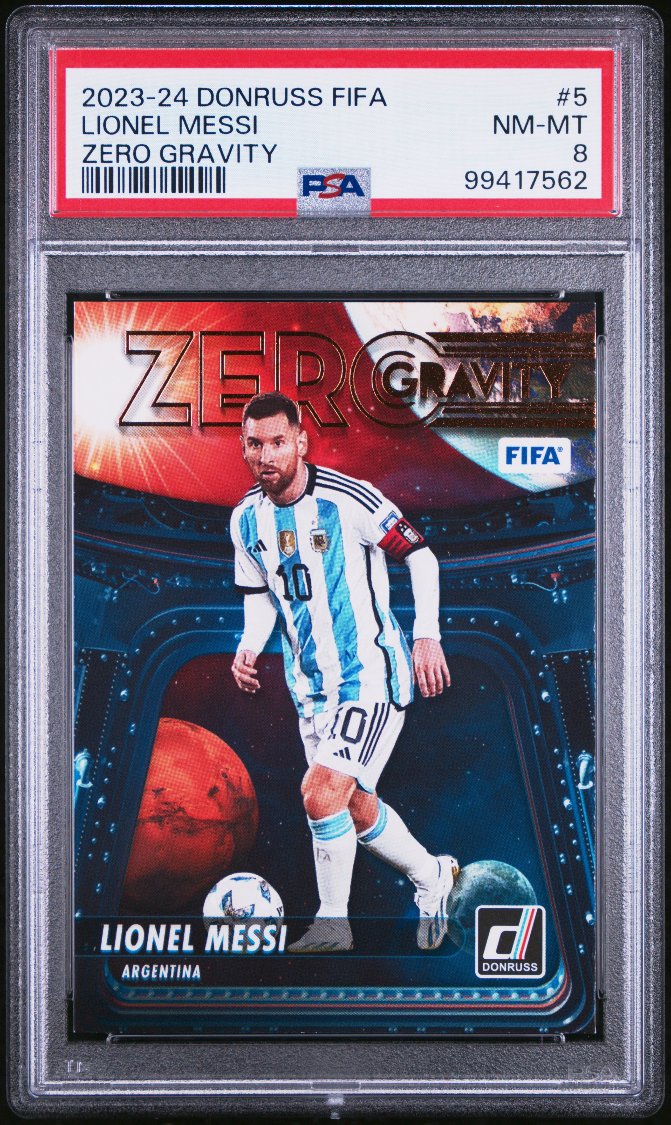 2023-24 Panini Donruss Fifa Zero Gravity Lionel Messi #5 Nm-Mt 8 front