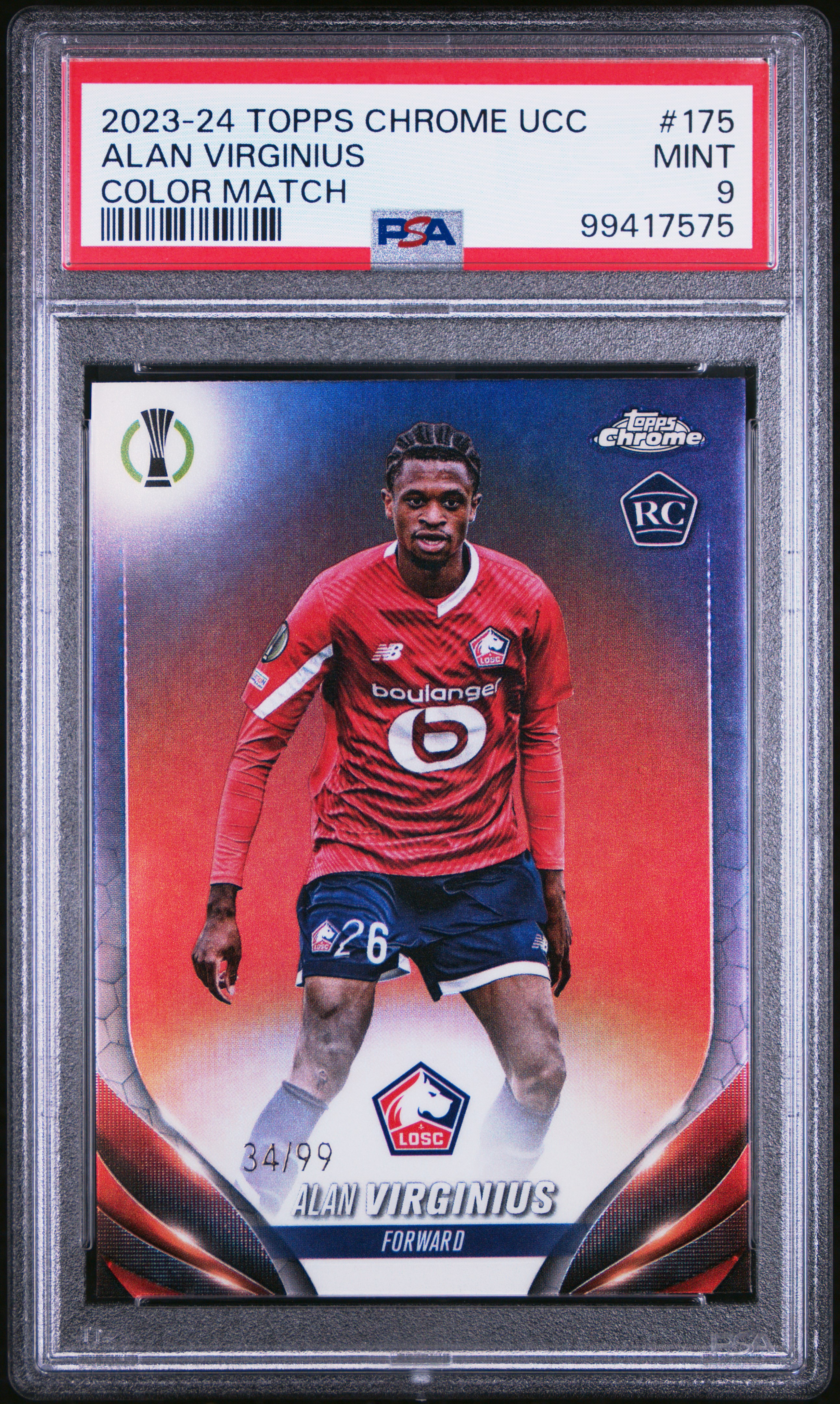 2023-24 Topps Chrome Uefa Club Competitions Alan Virginius #175 (Color Match) Mint 9 front