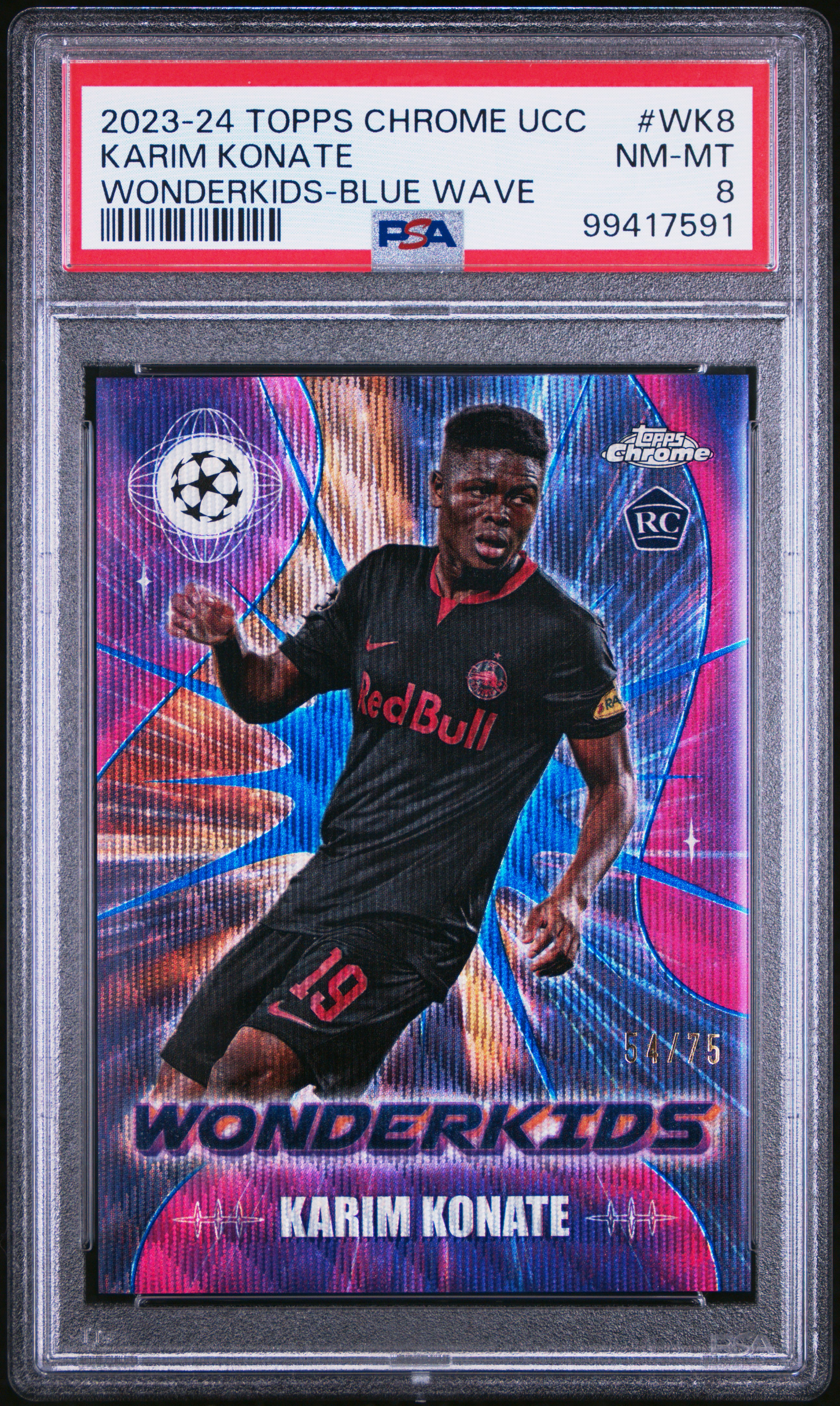 2023-24 Topps Chrome Uefa Club Competitions Wonderkids Karim Konate #Wk8 (Wonderkids-Blue Wave) Nm-Mt 8 front