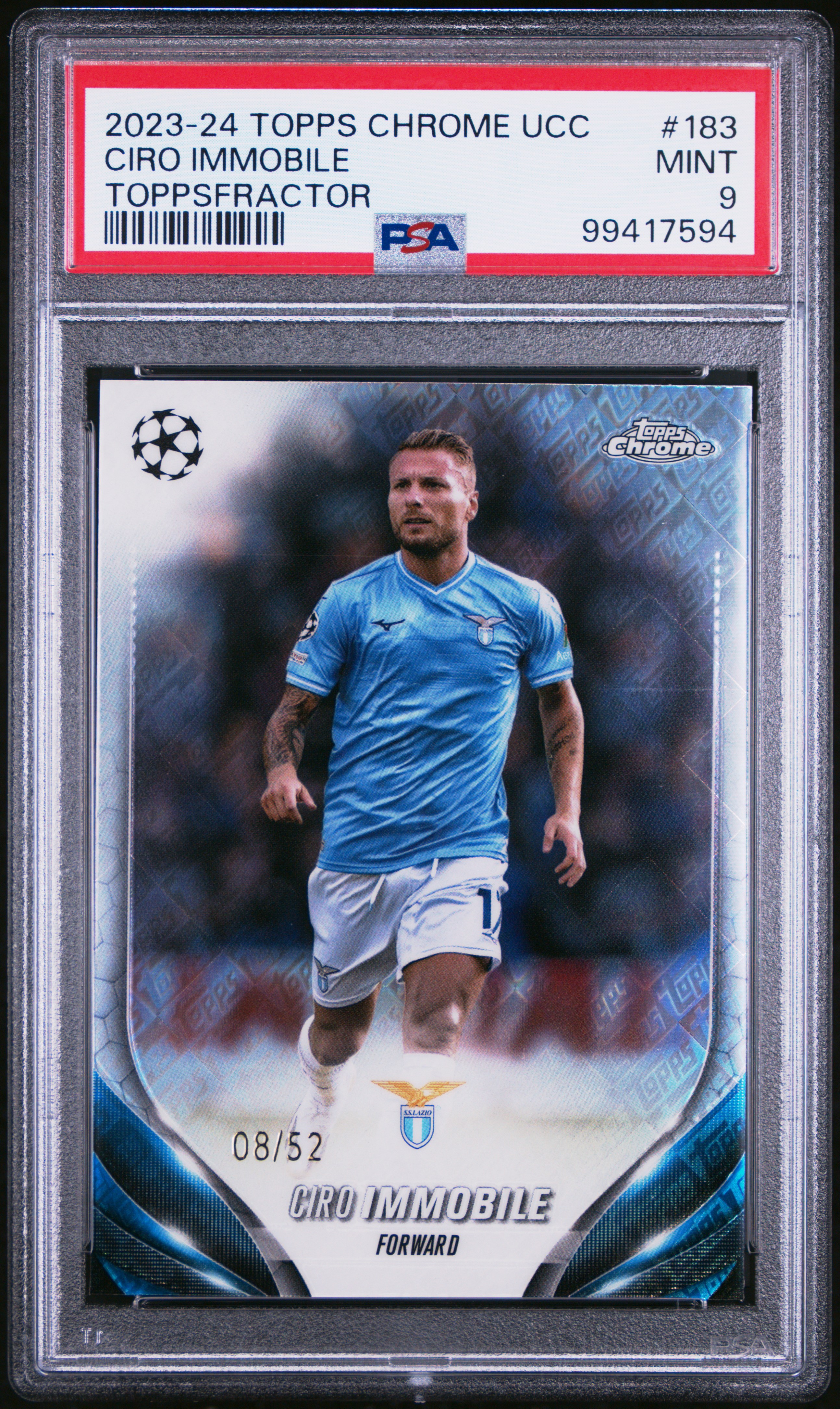 2023-24 Topps Chrome Uefa Club Competitions Ciro Immobile #183 (Toppsfractor) Mint 9 front