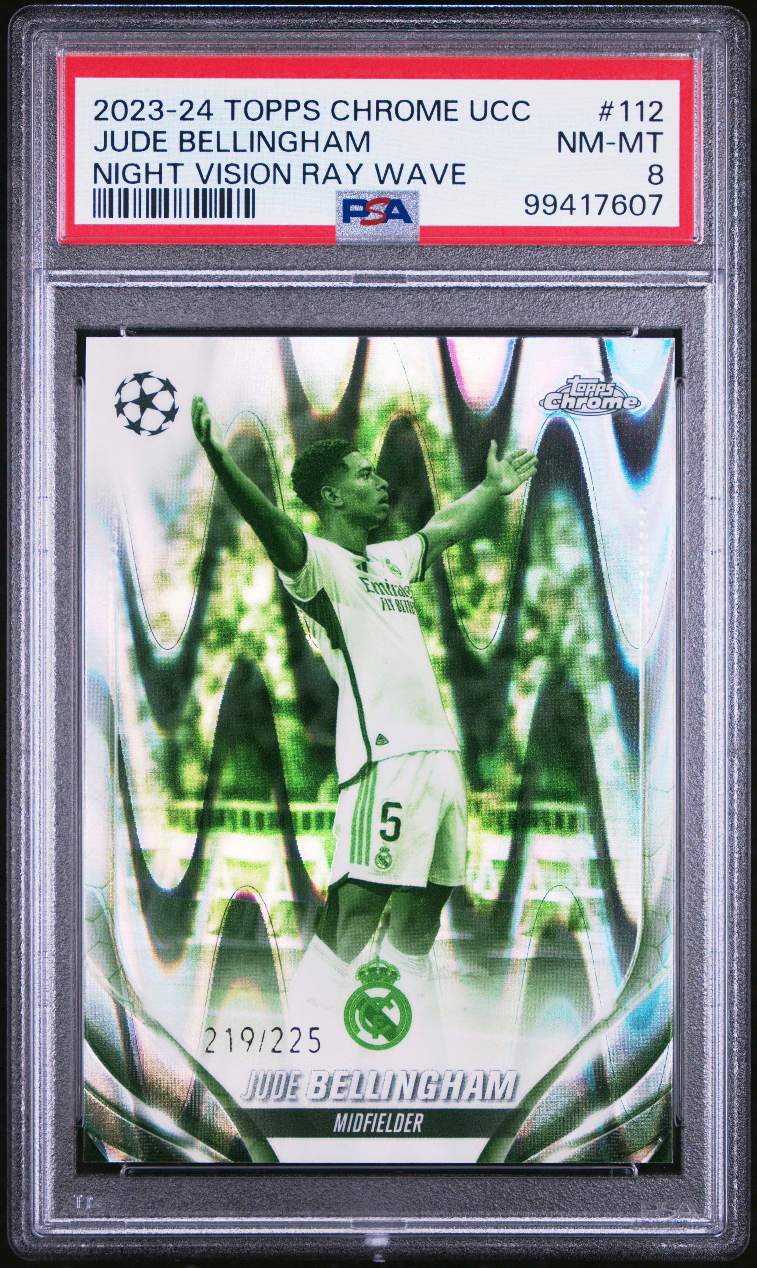 2023-24 Topps Chrome Uefa Club Competitions Jude Bellingham #112 (Night Vision Ray Wave) Nm-Mt 8 front