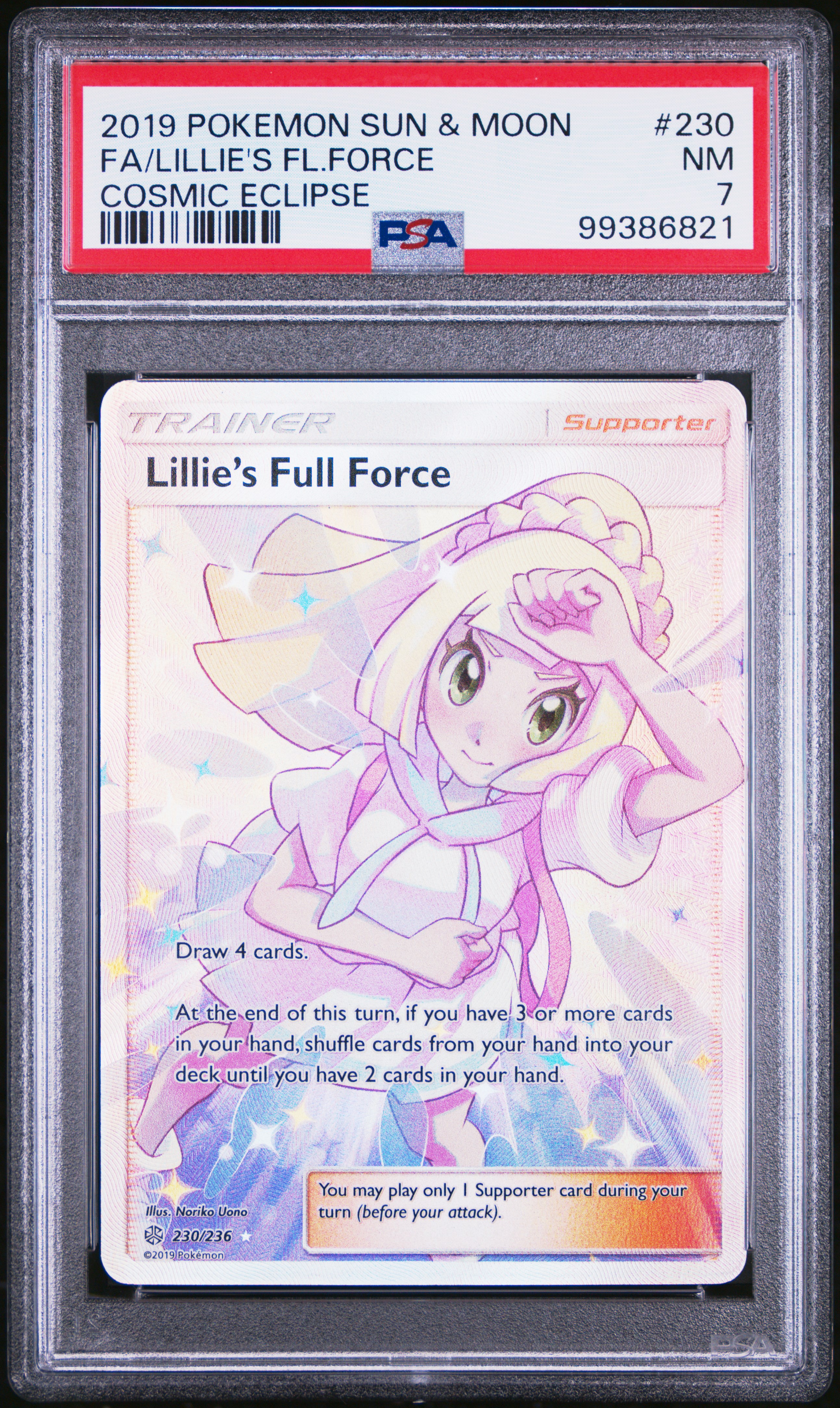 2019 Pokemon Sun & Moon Cosmic Eclipse Fa/Lillie's Fl.force #230 (Cosmic Eclipse) Nm 7 front