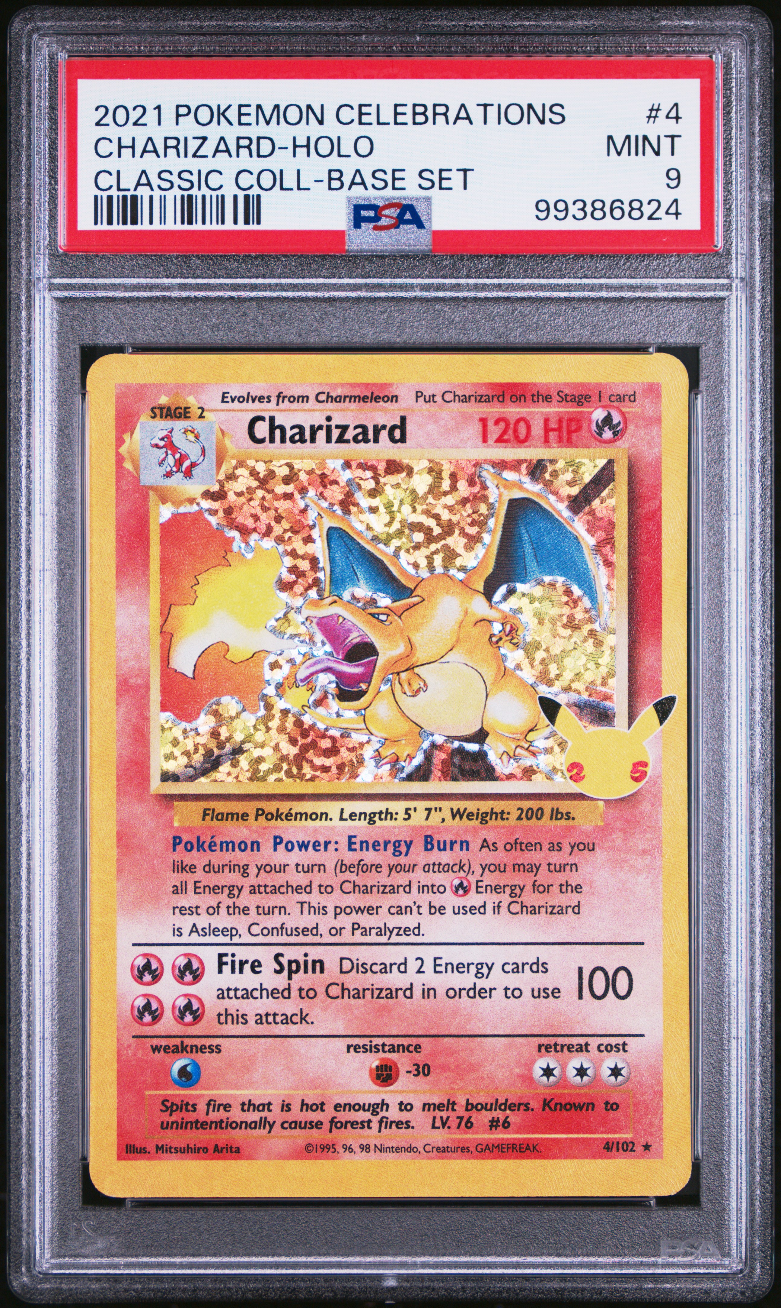 2021 Pokemon Celebrations Classic Collection Charizard-Holo #4 (Classic Coll-Base Set) Mint 9 front
