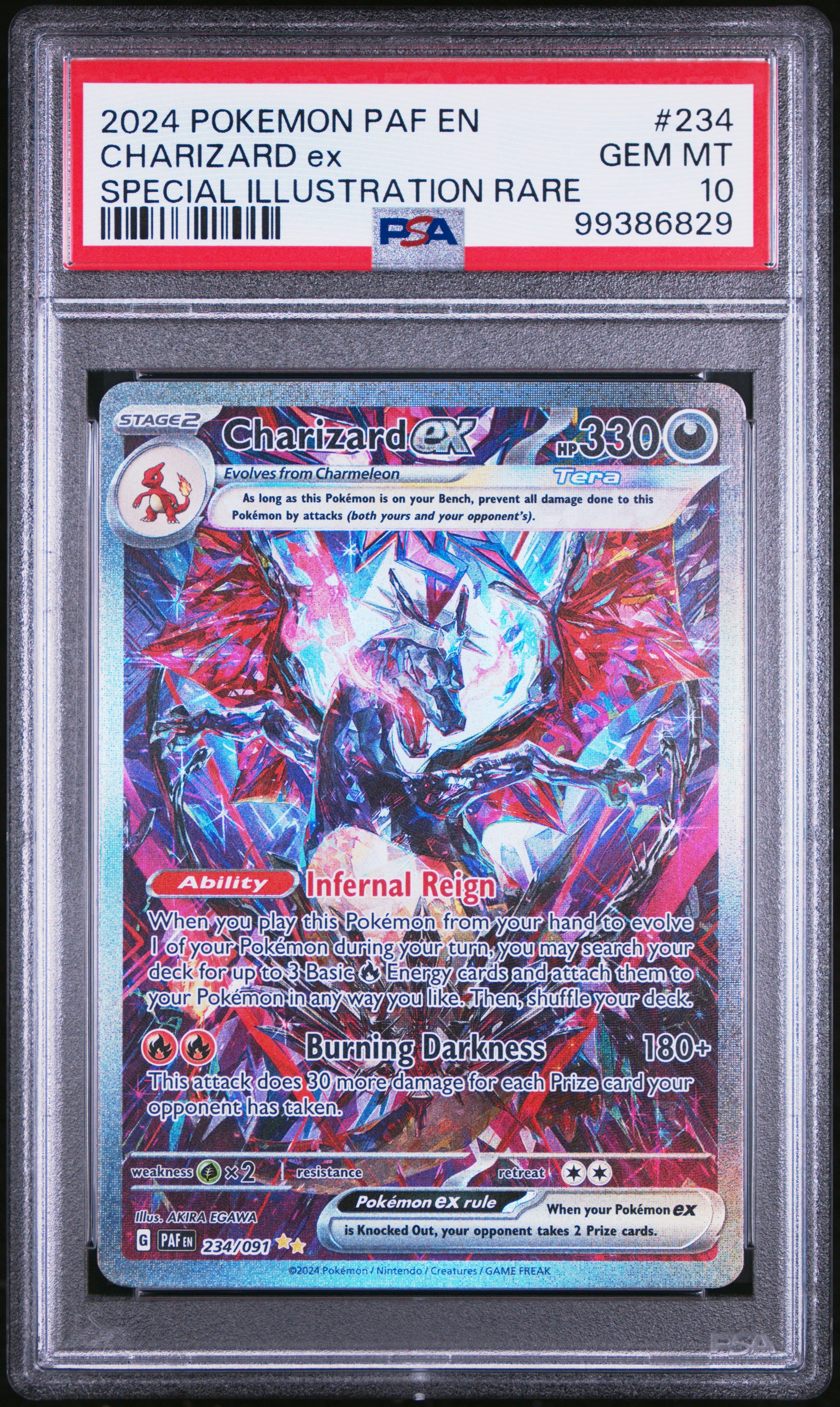 2024 Pokemon Paf En-Paldean Fates Charizard Ex #234 (Special Illustration Rare) Gem Mt 10 front