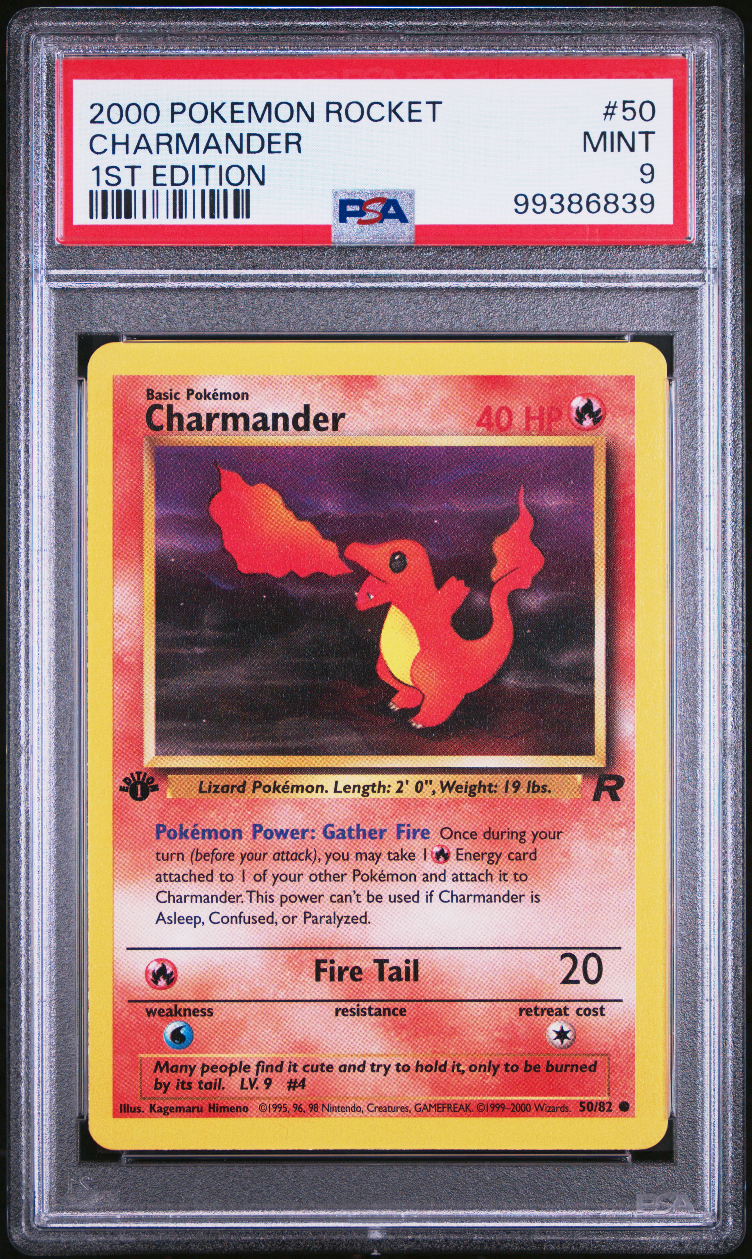 2000 Pokemon Rocket Charmander #50 (1St Edition) Mint 9 front