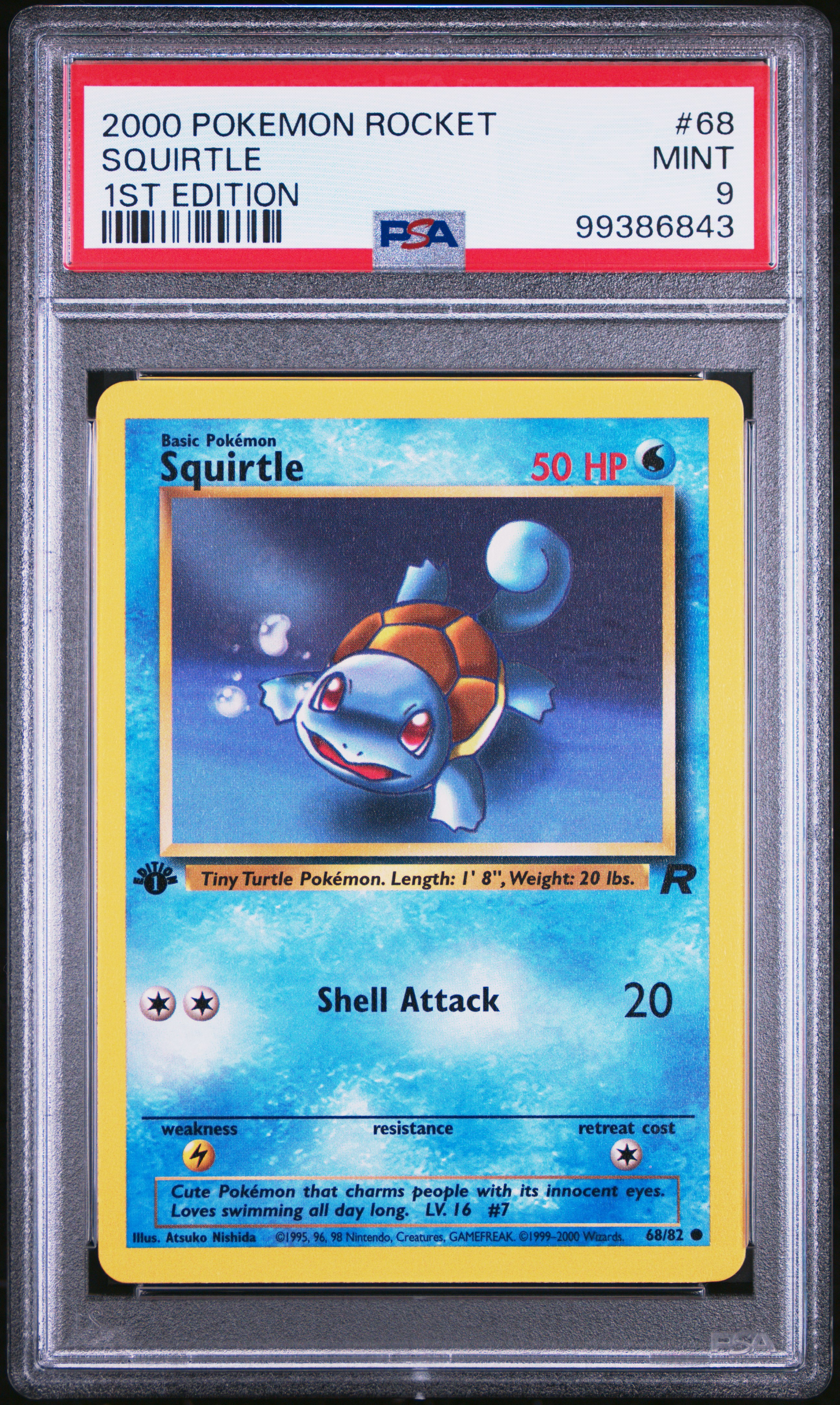 2000 Pokemon Rocket Squirtle #68 (1St Edition) Mint 9 front