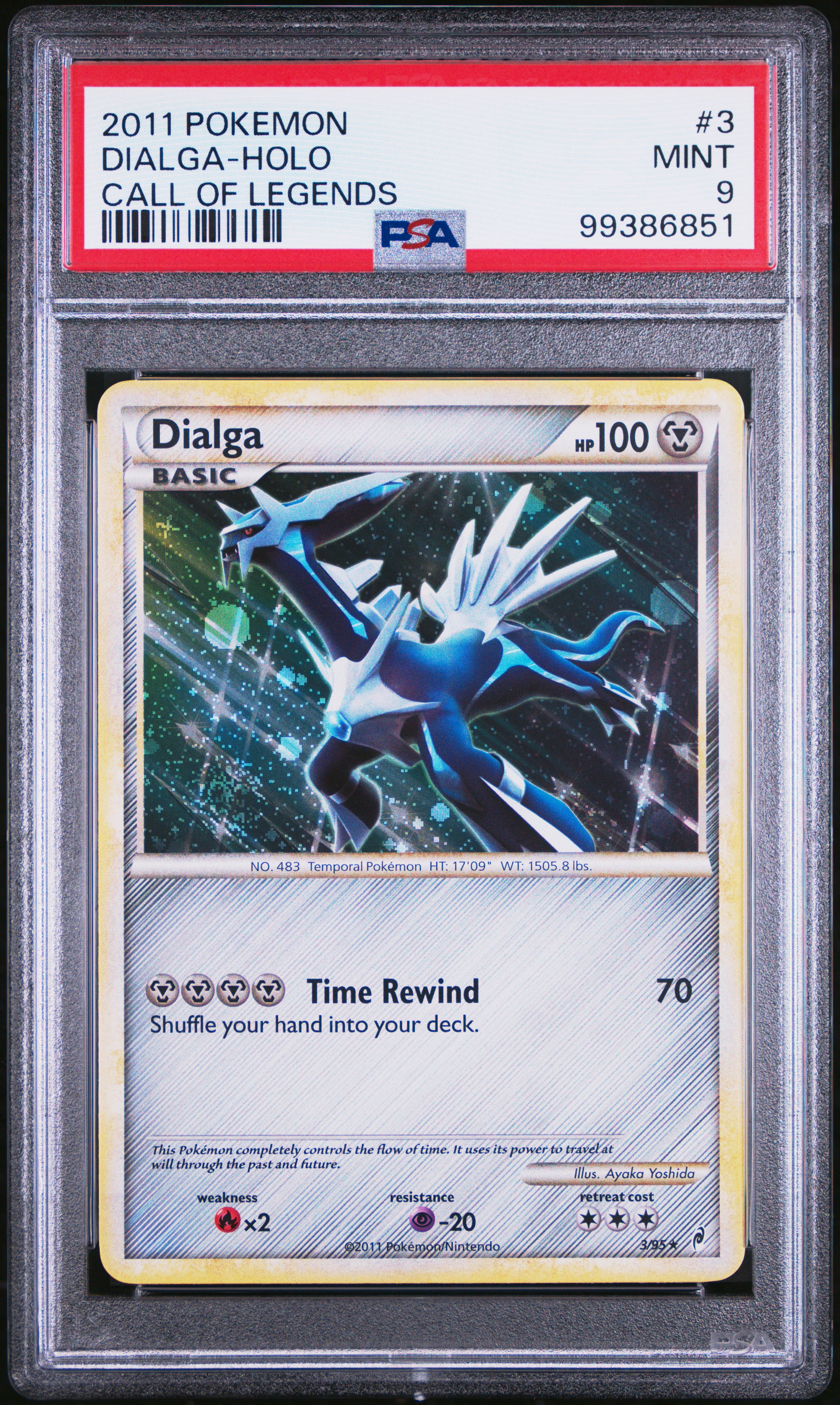 2011 Pokemon Call Of Legends Dialga-Holo #3 (Call Of Legends) Mint 9 front