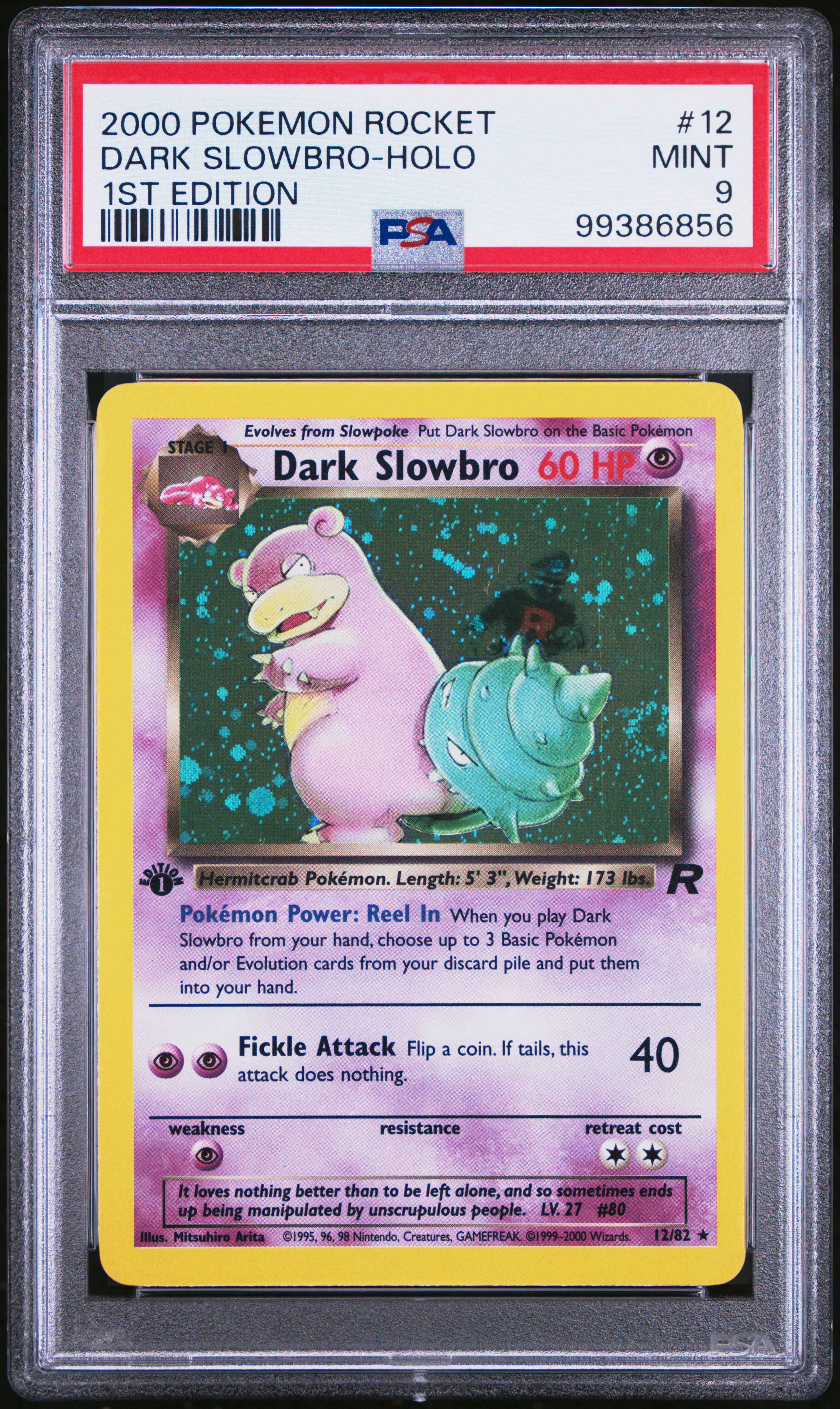 2000 Pokemon Rocket Dark Slowbro-Holo #12 (1St Edition) Mint 9 front