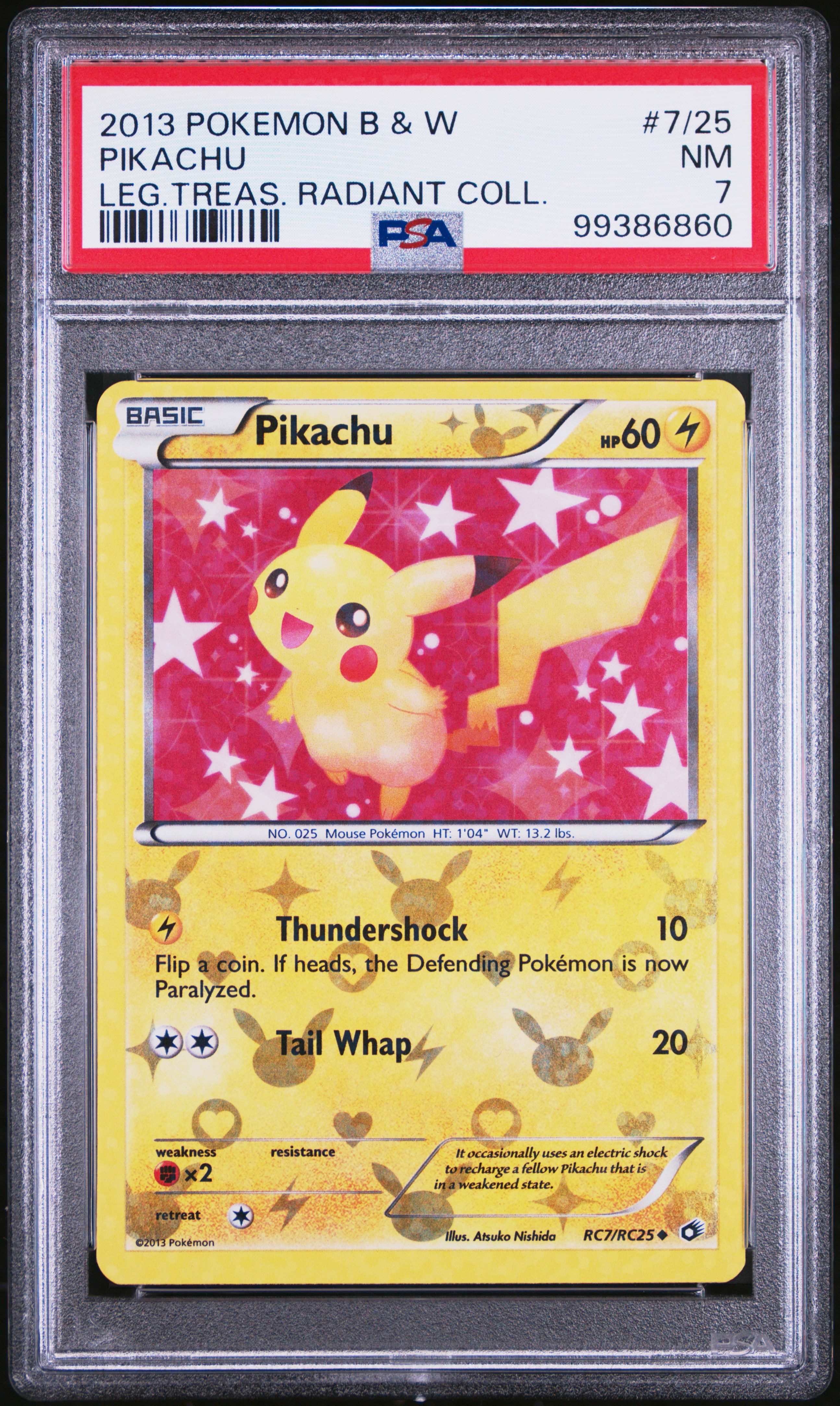 2013 Pokemon Black & White Legendary Treasures Radiant Collection Pikachu #7/25 (Leg.treas. Radiant Coll.) Nm 7 front