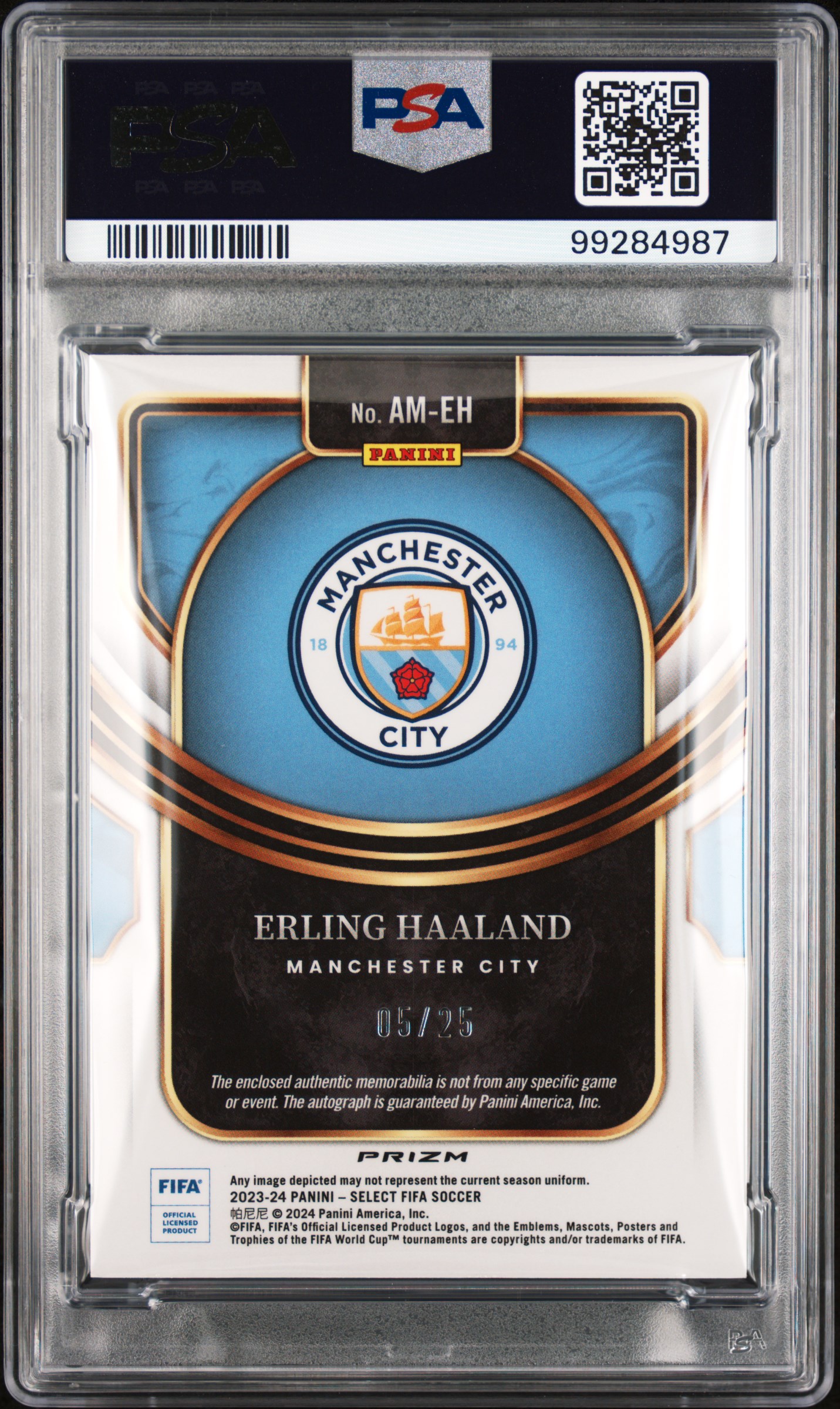2023-24 Panini Select Fifa Autographed Memorabilia Erling Haaland #Ameh (Autographed Mem-Tie-Dye) Nm-Mt 8 back