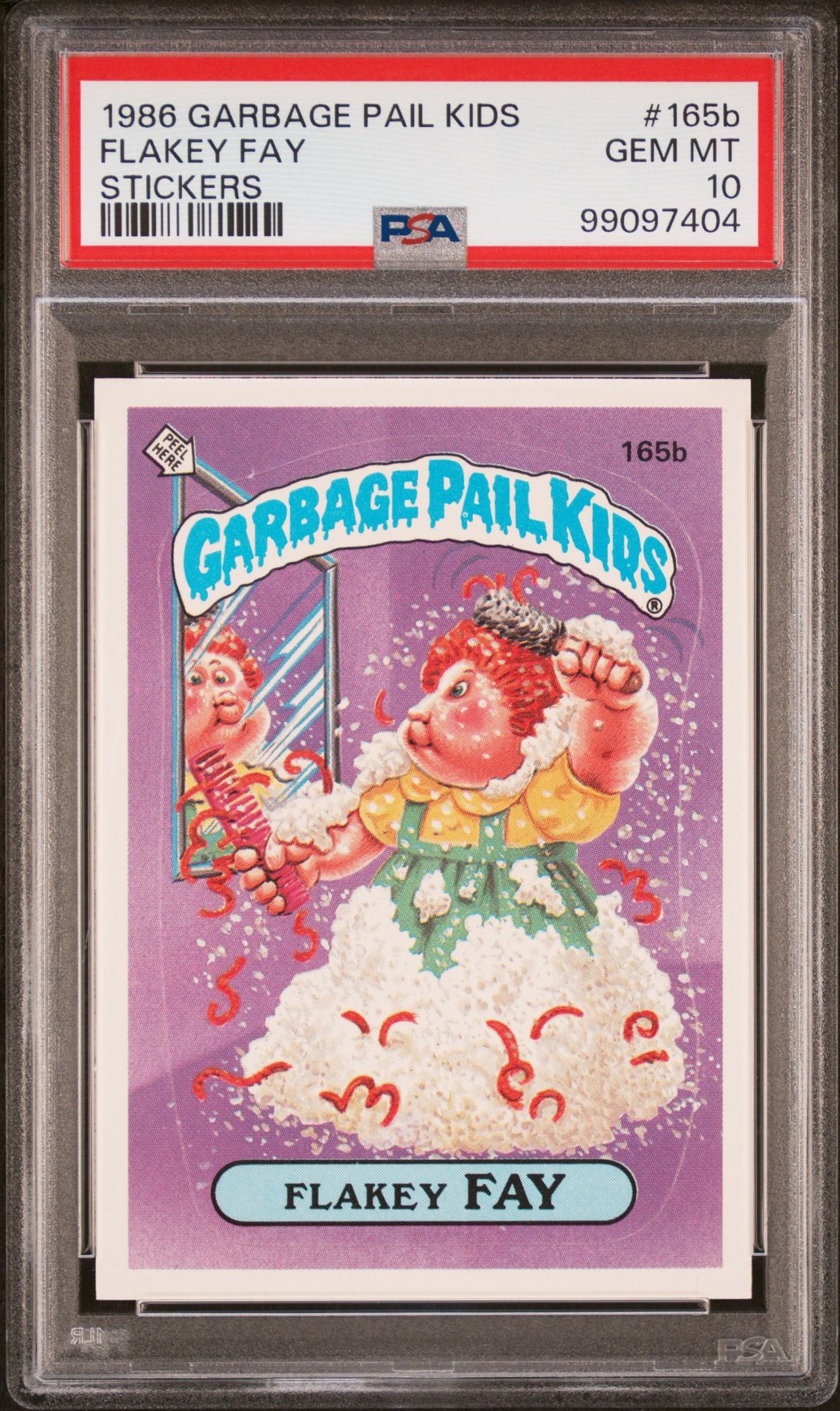 1986 Topps GARBAGE PAIL KIDS STICKERS #165B Flakey Fay front